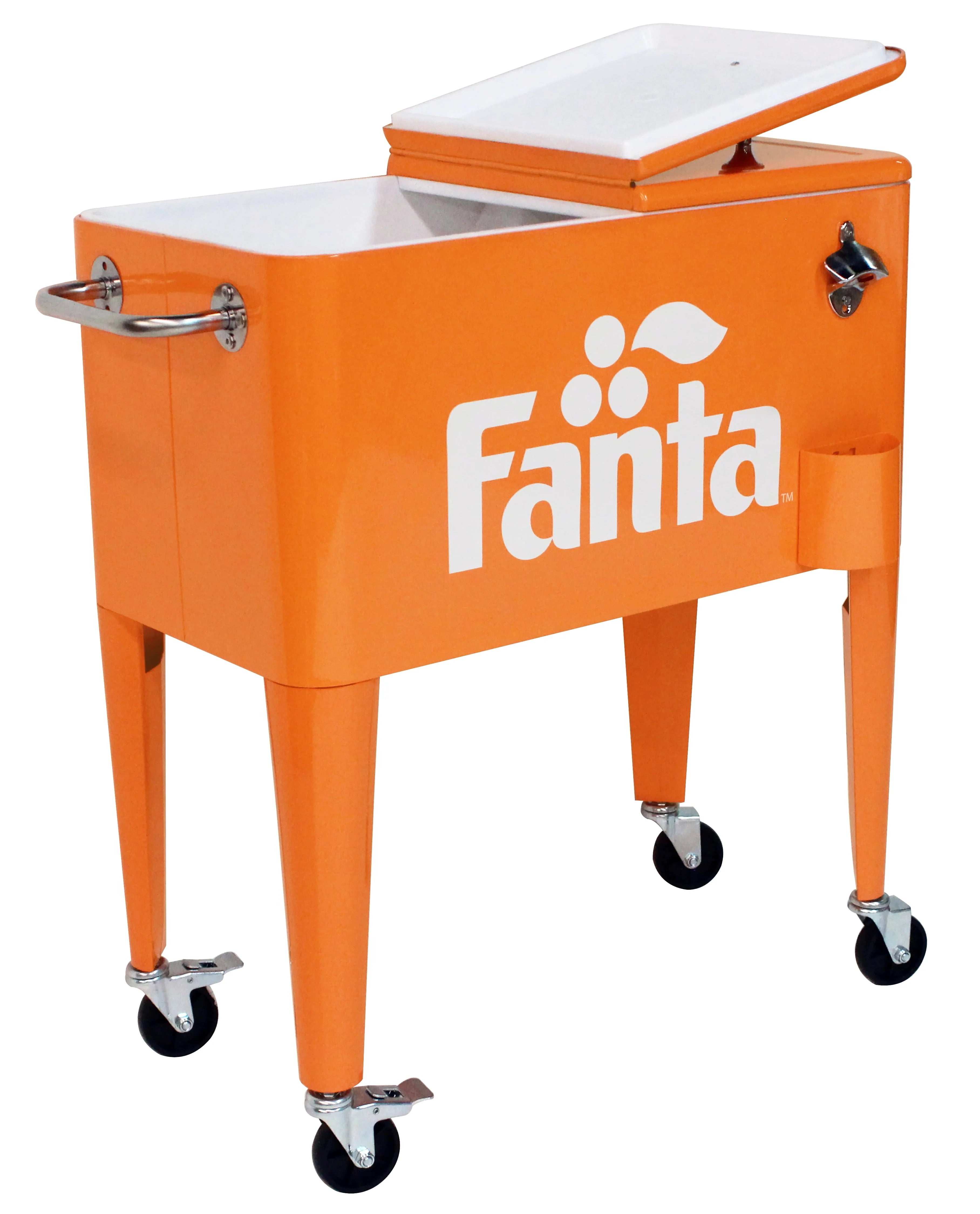 2026 New Leigh Country Coca-Cola Series CP 98501 Fanta 60 Qt Metal Outdoor Patio Cooler - Orange - Image 3