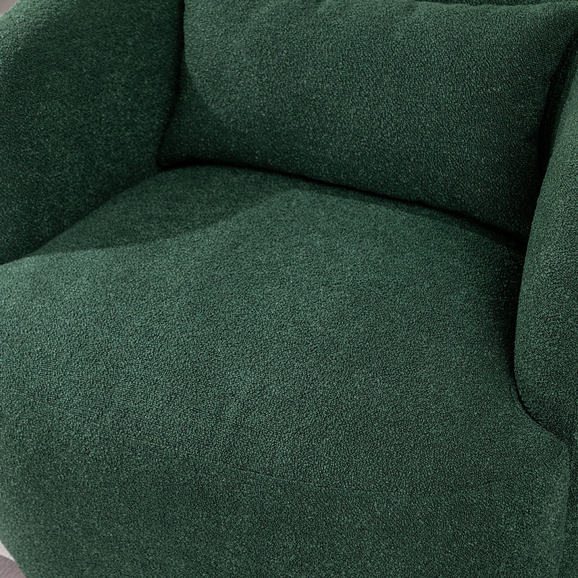 2026 New 34" Wide Boucle Swivel Barrel Chair, No Assembly Round Upholstered Armchair Accent Chair Single Sofa Chair with Toss Pillow for Living Room and Bedroom, Taupe - Image 38
