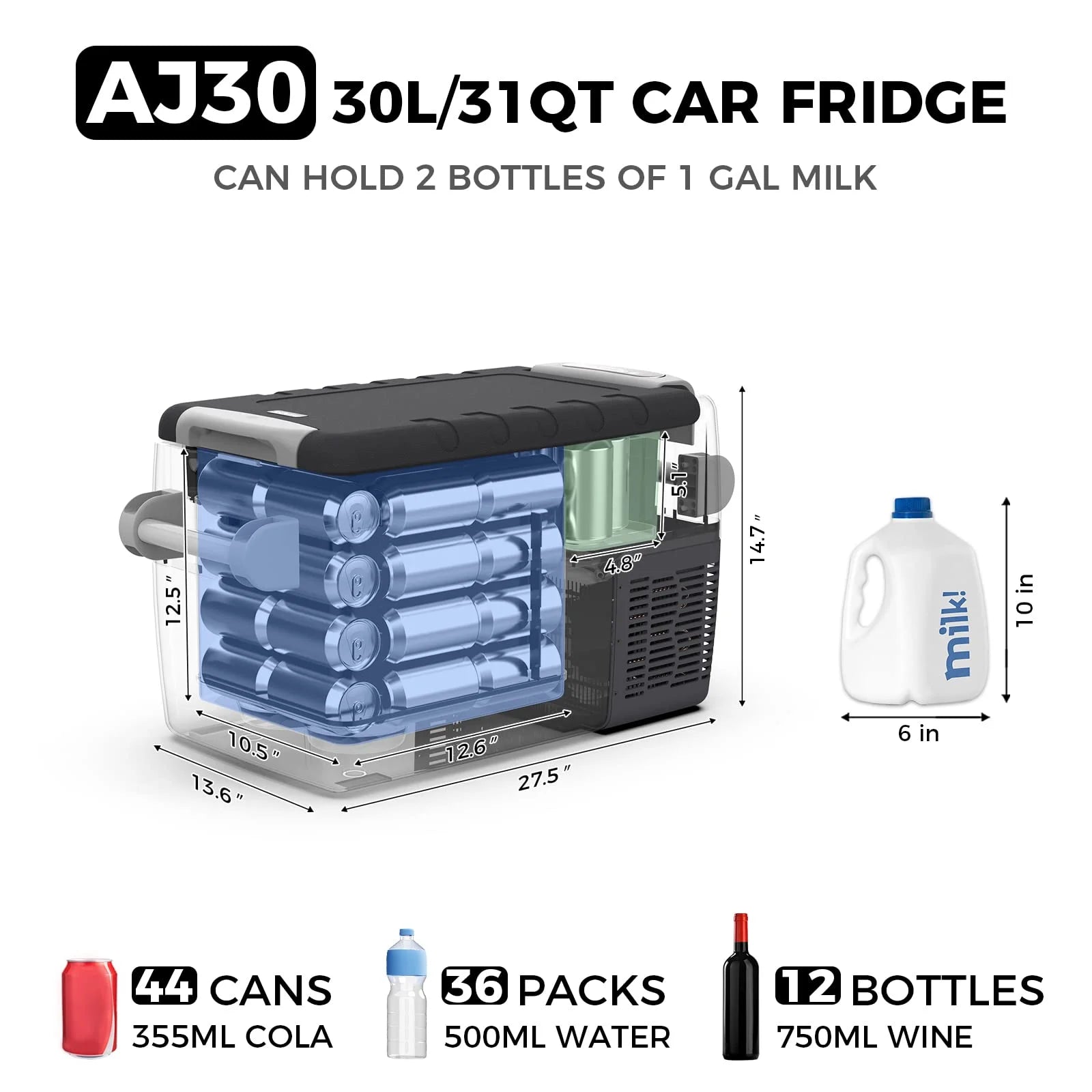 2026 New Setpower 12V Portable Refrigerator Freezer, 32 Quart Outdoor Fridge for Camping,Car Refrigerator,Electric Cooler for Truck, RV, Travel,3-Year Warranty - Image 4