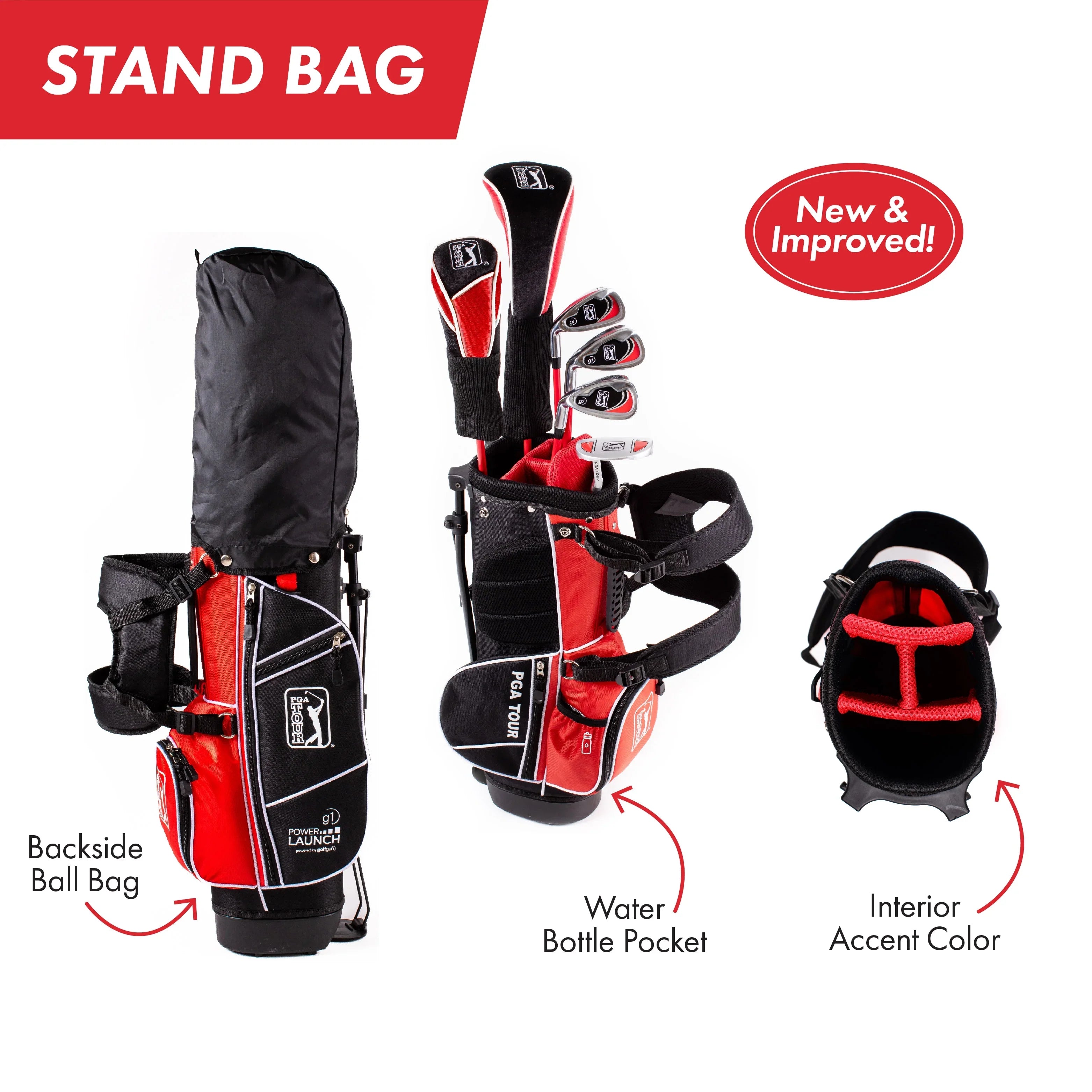 2026 New PGA Tour Right-Handed 10 Piece Kids Golf Club Stand Bag Set; Player Height 4'8 - 5'2", Ages 8-12 - Image 24