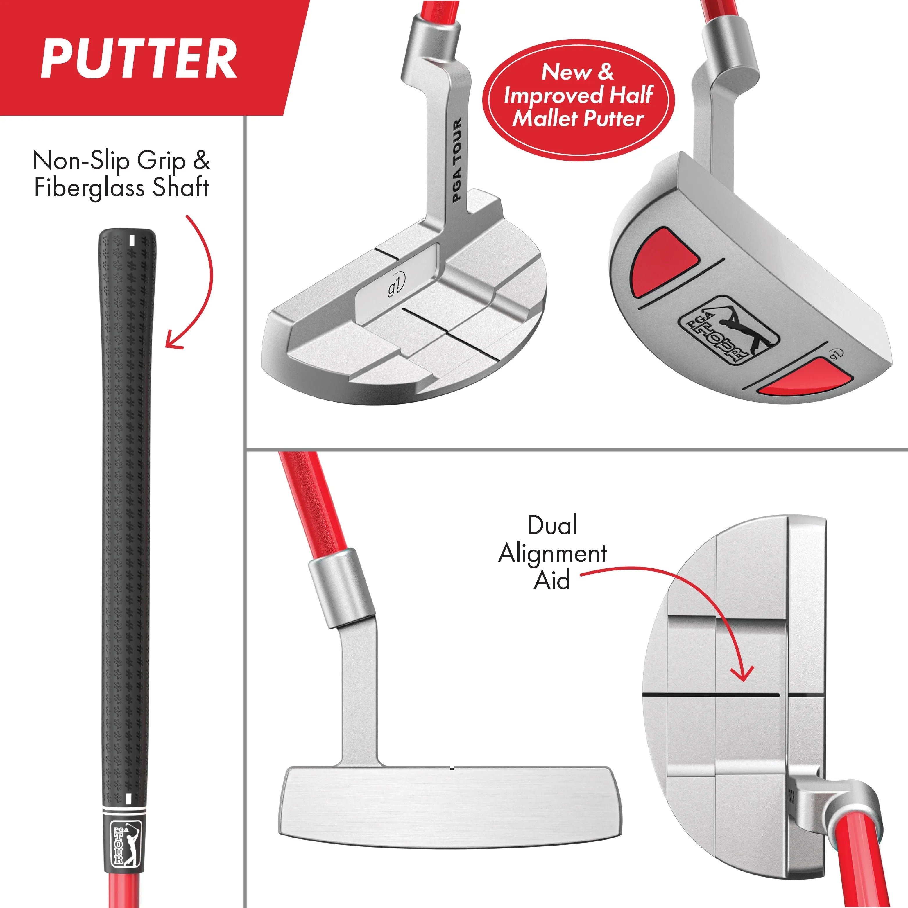 2026 New PGA Tour Right-Handed 10 Piece Kids Golf Club Stand Bag Set; Player Height 4'8 - 5'2", Ages 8-12 - Image 25