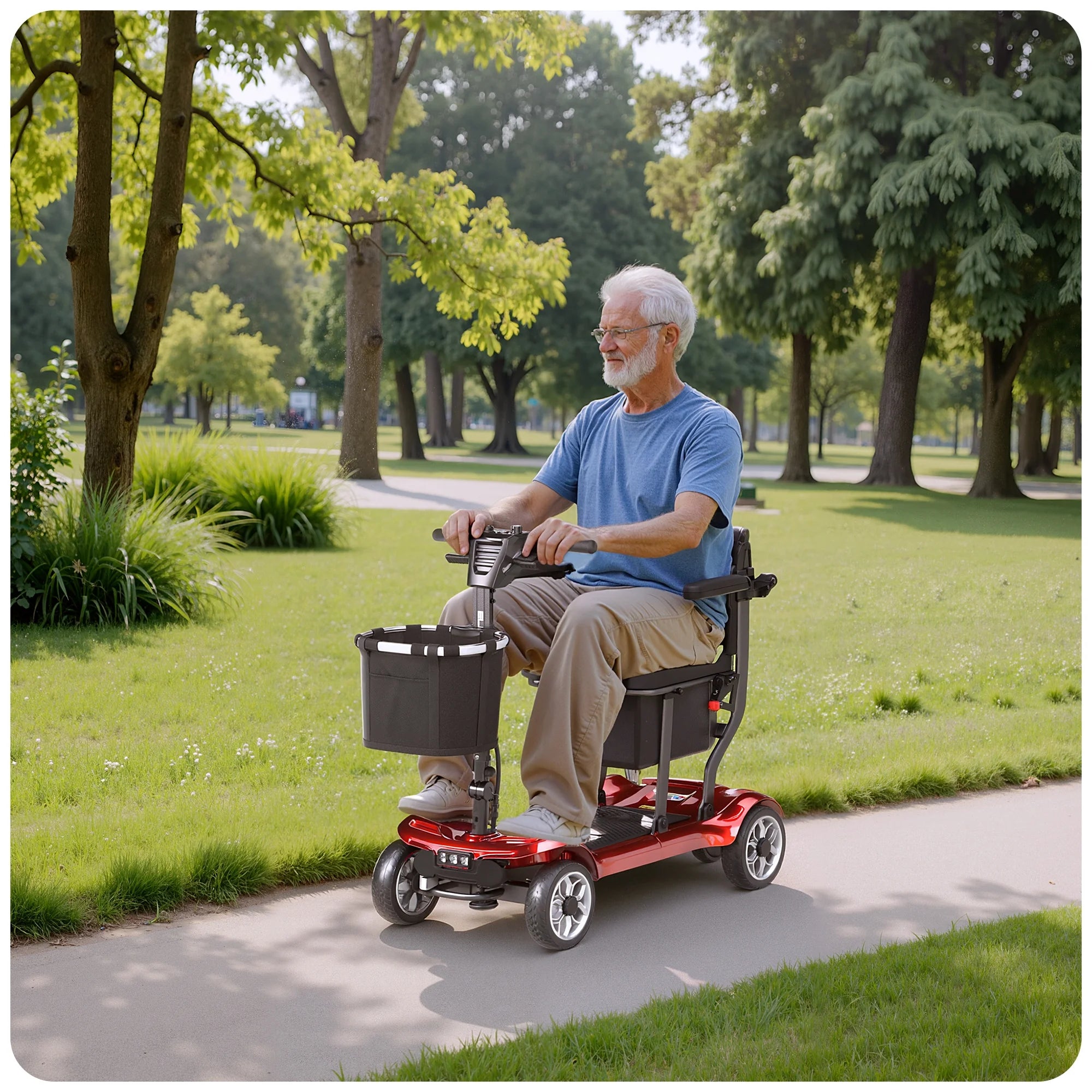 2026 New EAGLOG Light Weight 4 Wheels Mobility Scooter for Seniors, Electric Folding Wheelchair Device for Travel, Black - Image 36