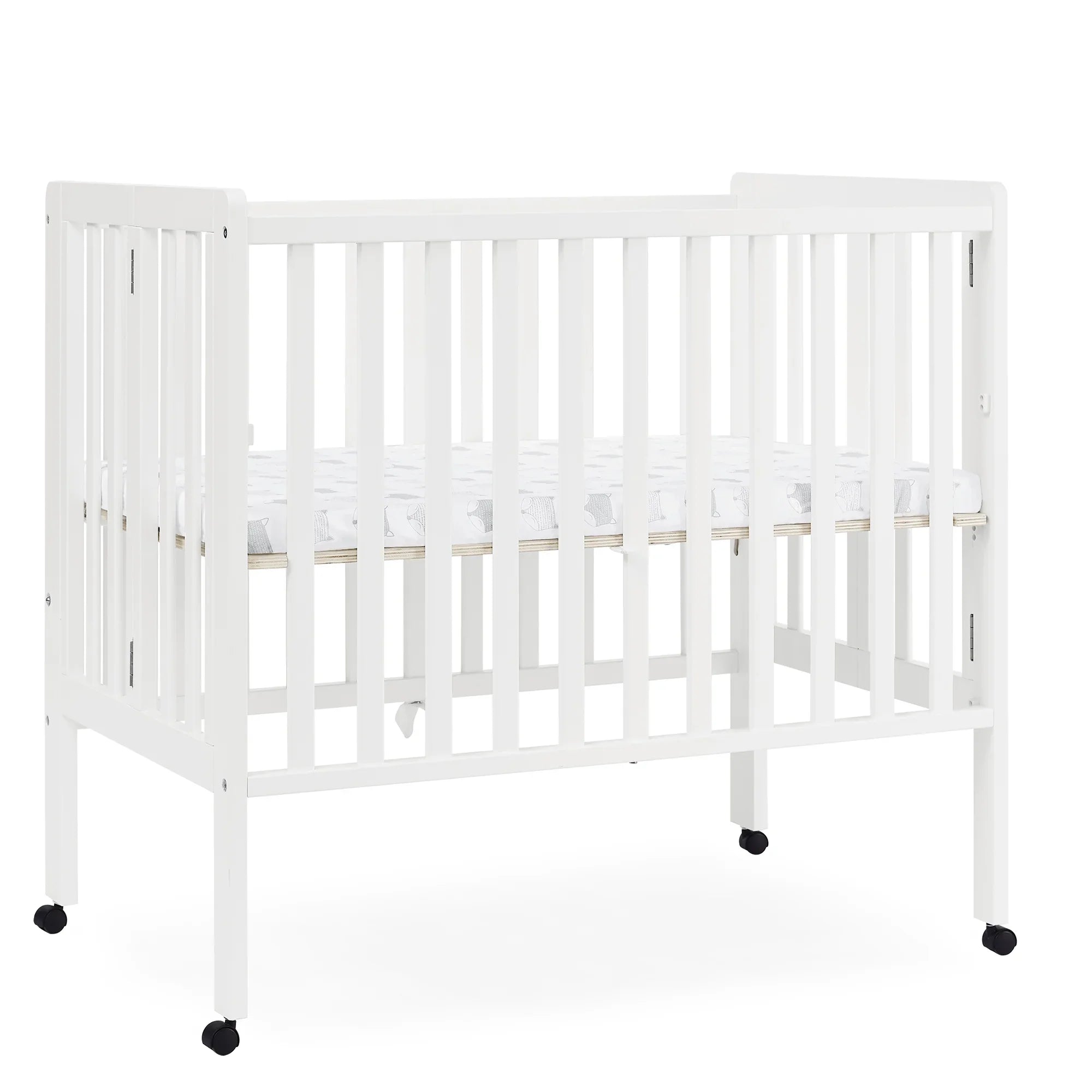 2026 New Delta Children Lee Portable Folding Mini Crib with 1.5-Inch Mattress - Greenguard Gold Certified, Bianca White - Image 19