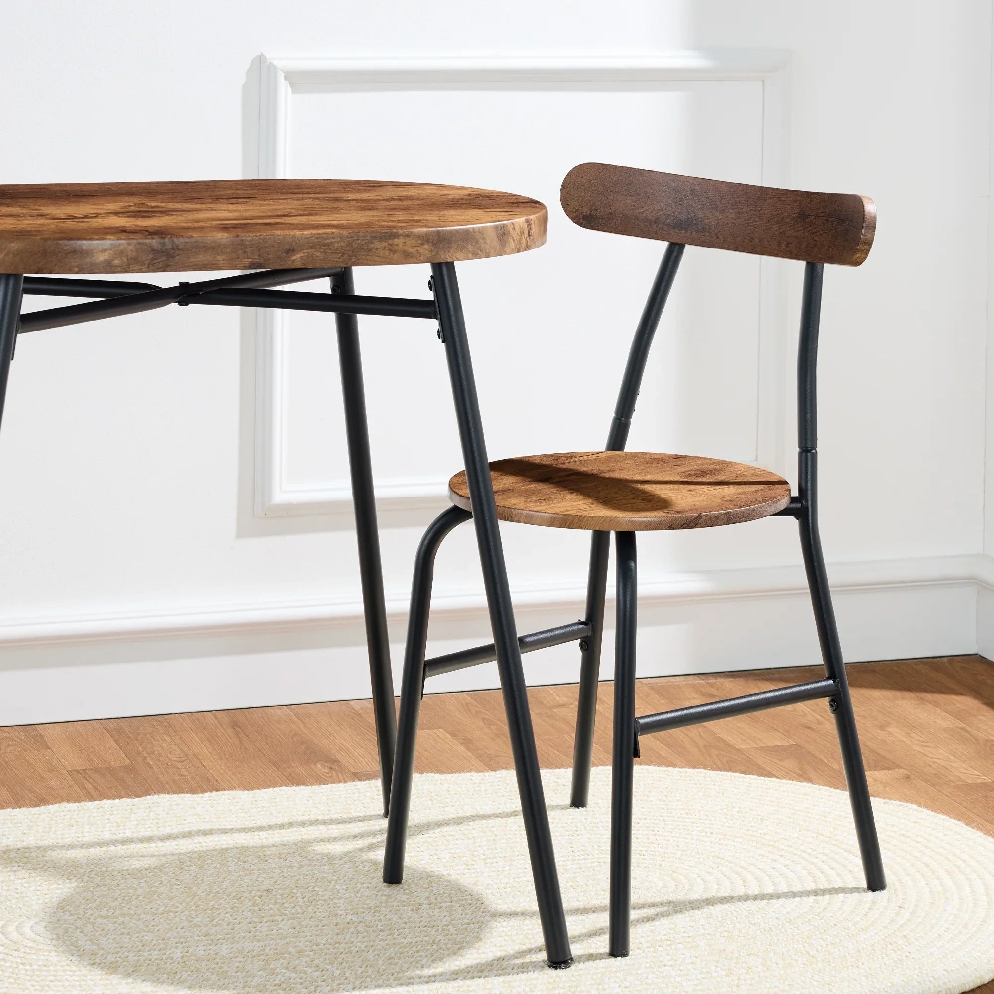 2026 New Best Choice Products 3-Piece Modern Oval Dining Table Set, Small Kitchen Dinette w/ 2 Chairs - Black/Black - Image 63