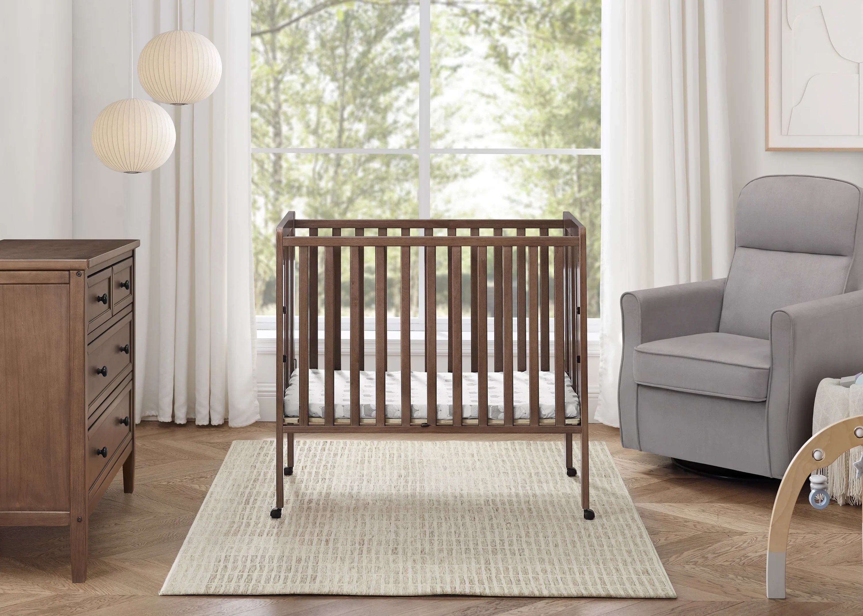 2026 New Delta Children Lee Portable Folding Mini Crib with 1.5-Inch Mattress - Greenguard Gold Certified, Bianca White - Image 33