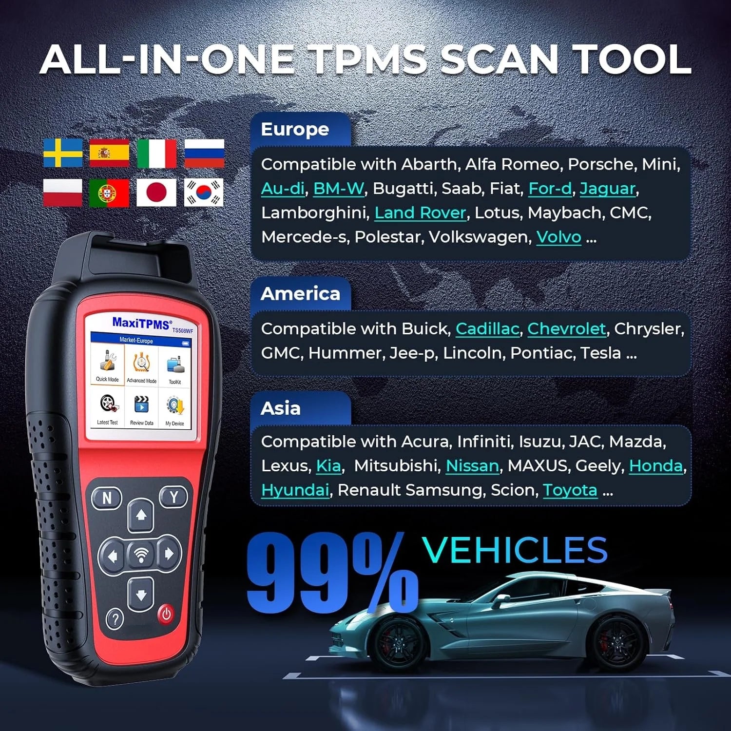 2026 New MaxiTPMS TS508WF TPMS Tool, 2025 Enhanced Wi-Fi Ver. of TS508 TS501 PRO TS408S TS601, MX-Sensor TPMS Progamming Tool, TPMS Diagnosis/Reset TPMS Relearn Tool, Read/Clear TPMS DTCs - Image 7