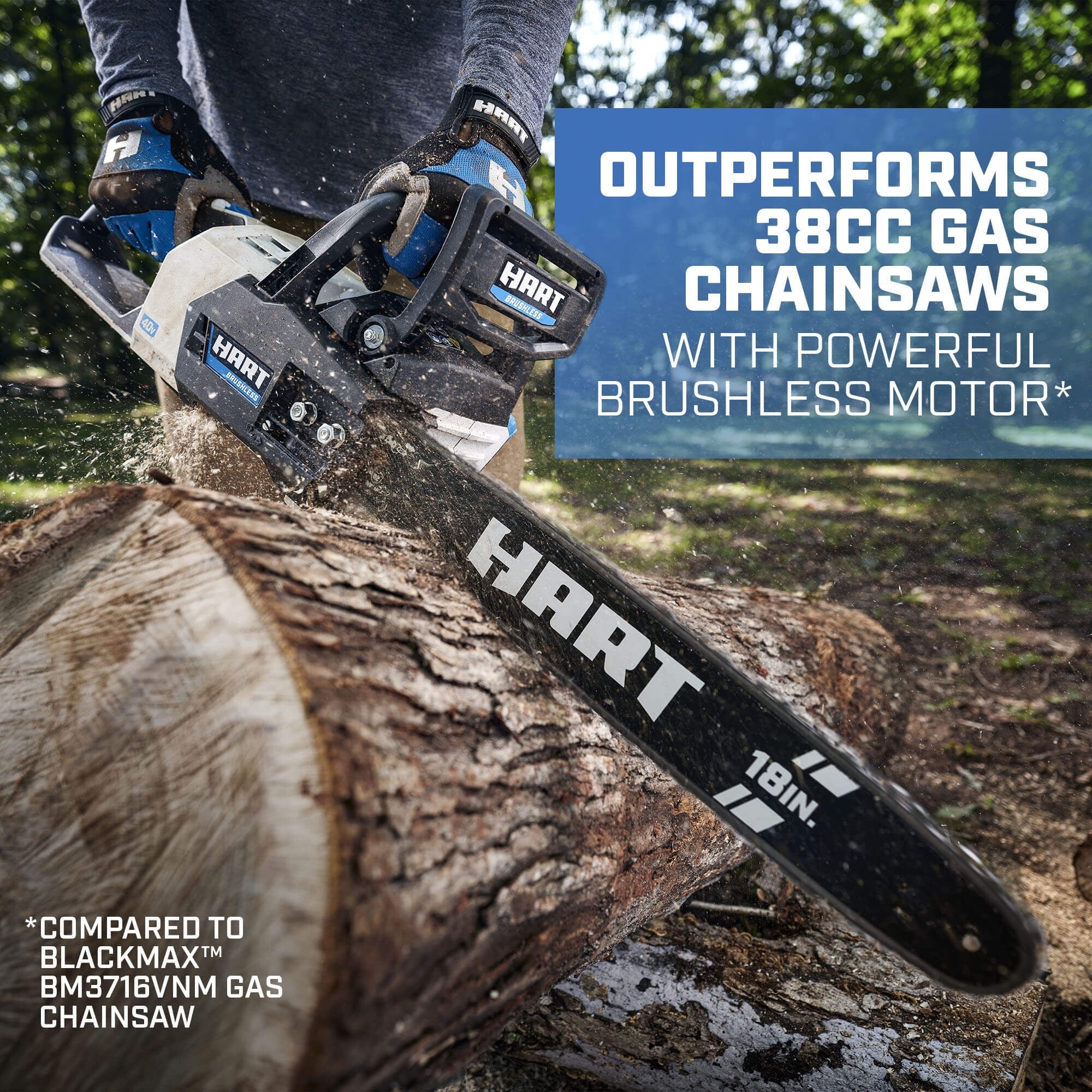 2026 New HART Cordless 40-Volt SUPERCHARGE Brushless 18-inch Chainsaw, (1) 6.0Ah Lithium-Ion Battery - Image 3