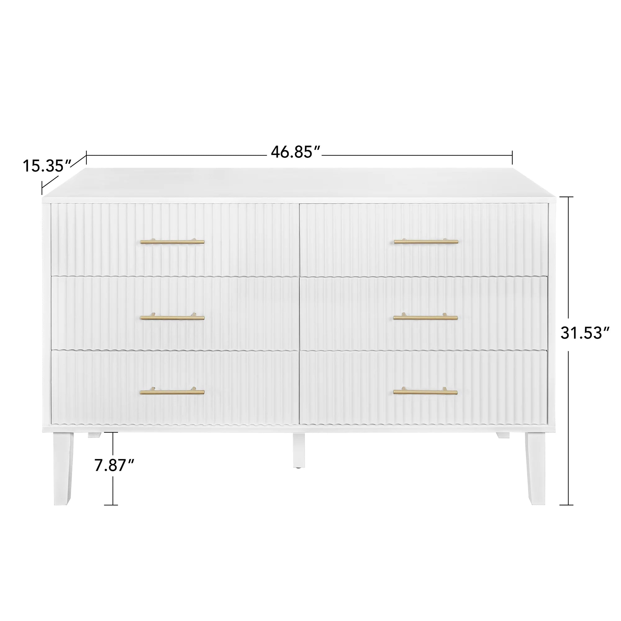 2026 New Fluted 6 Drawers Dresser, Wide Modern Chest of Drawers, 6 Drawer Double Dresser - Image 21