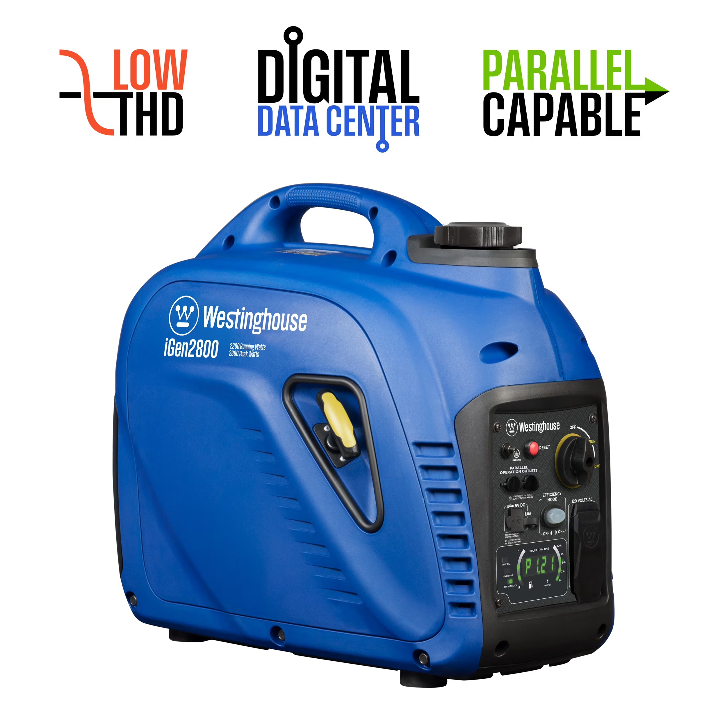 2026 New Westinghouse 2800 Peak Watt Super Quiet & Lightweight Portable Inverter Generator, Gas Powered, Parallel Capable, Long Run Time
