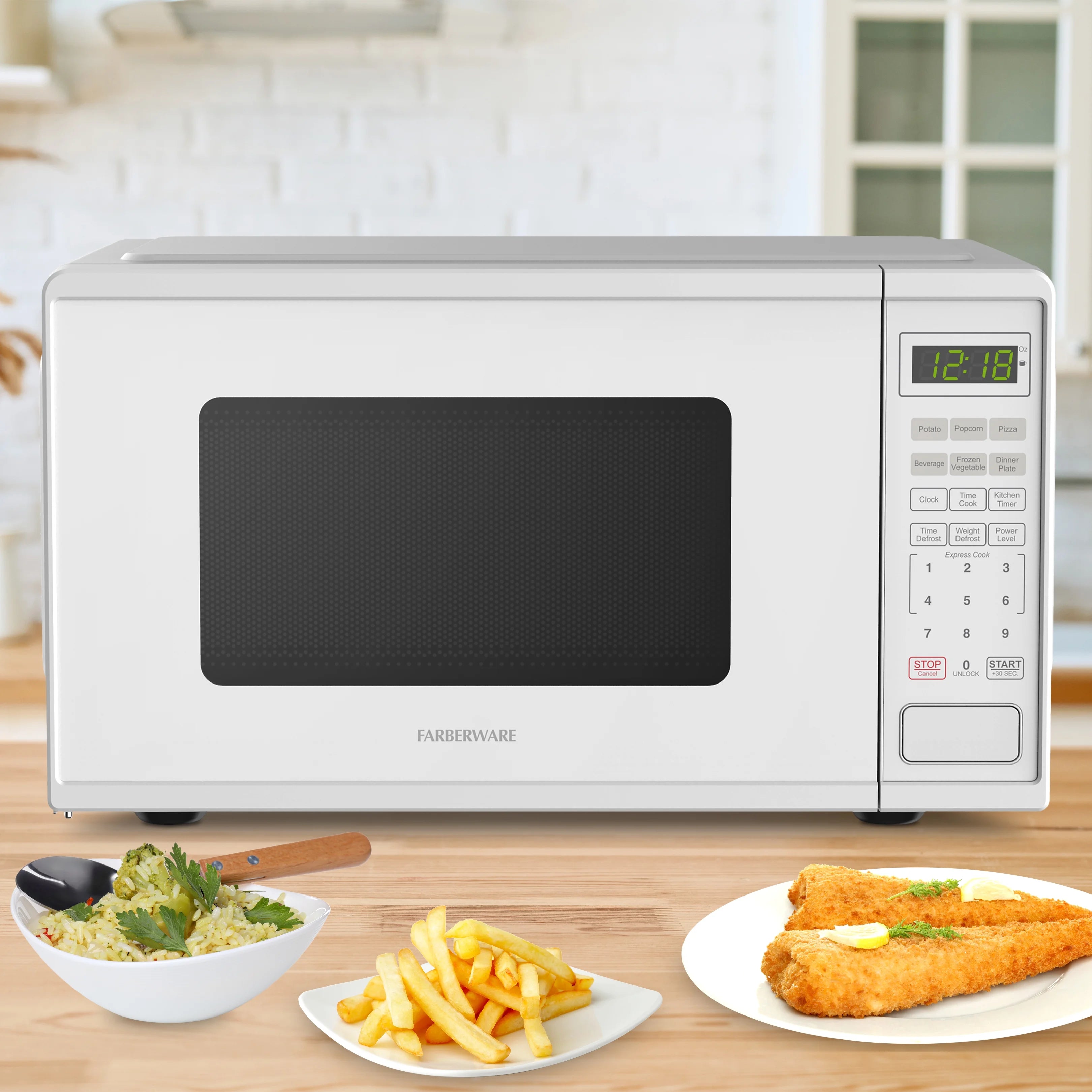 2026 New Farberware Countertop Microwave Ov 1100 Watts, 2.2 cu ft - Smart Sensor With LED Lighting and Child Lock - Perfect for Apartments and Dorms - Easy Clean Black Interior, Stainless Steel - Image 33