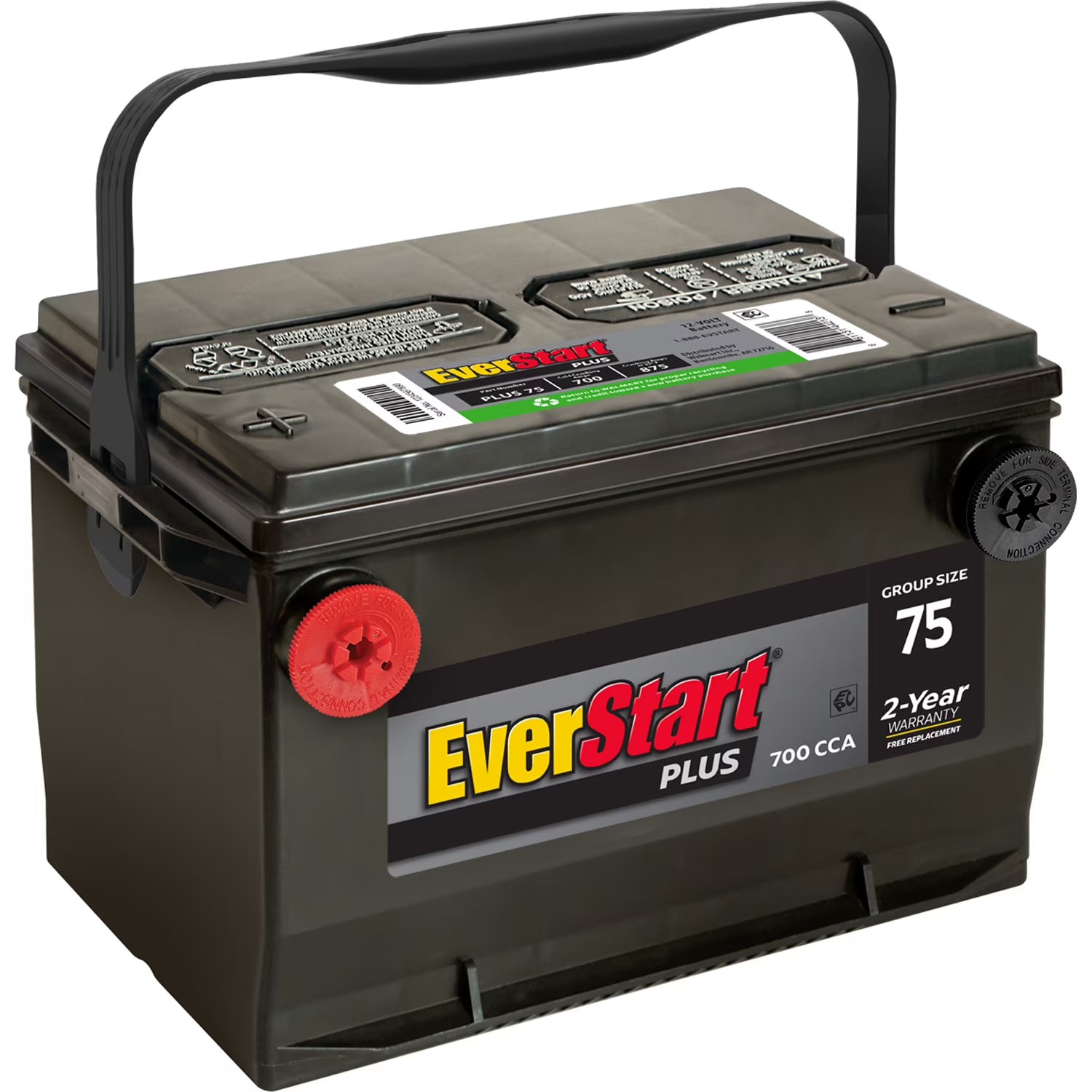 2026 New EverStart Plus Lead Acid Automotive Battery, Group Size 75 12 Volt, 700 CCA