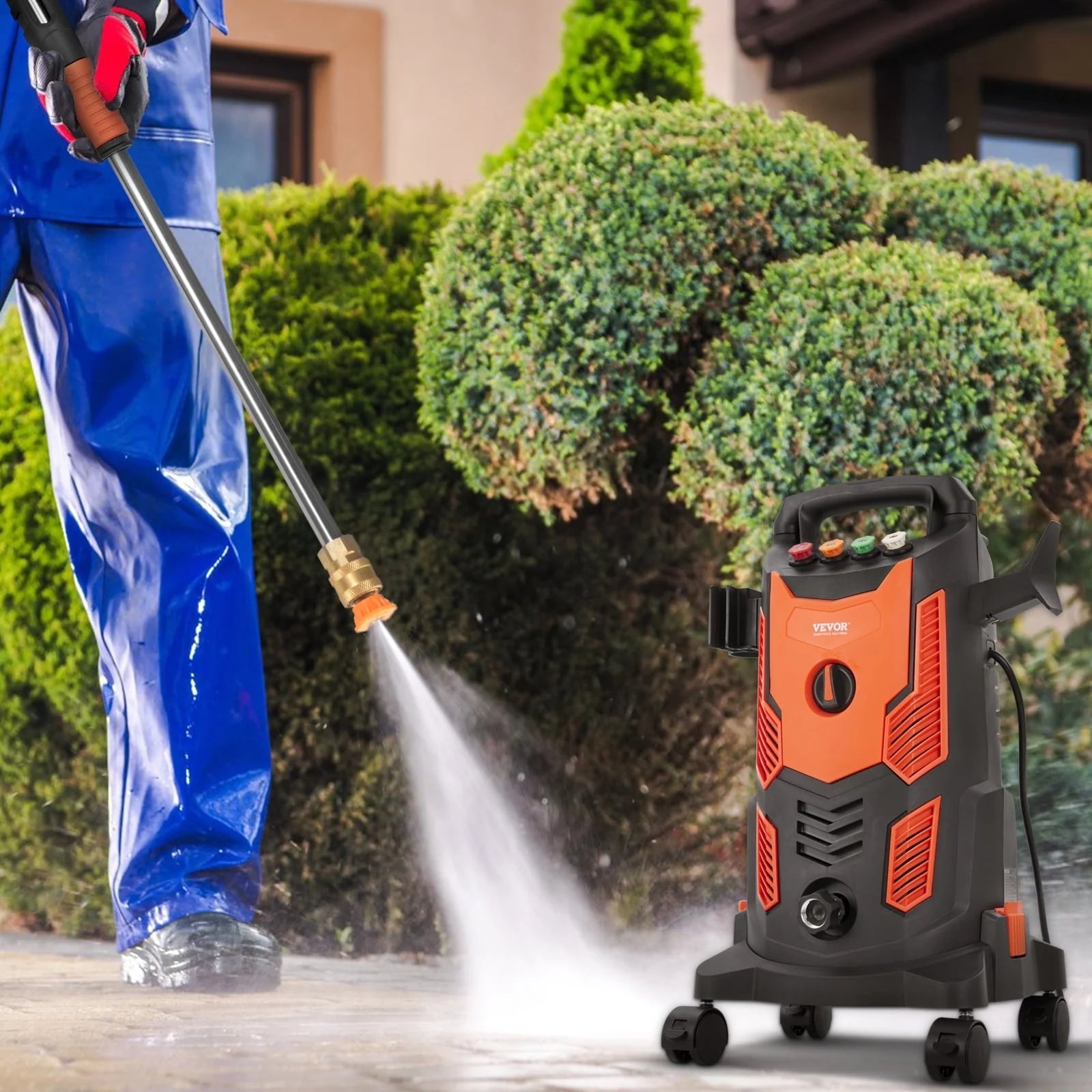 2026 New BENTISM Electric Pressure Washer 2300 PSI 1.9 GPM 1900W Cold Water Wheeled