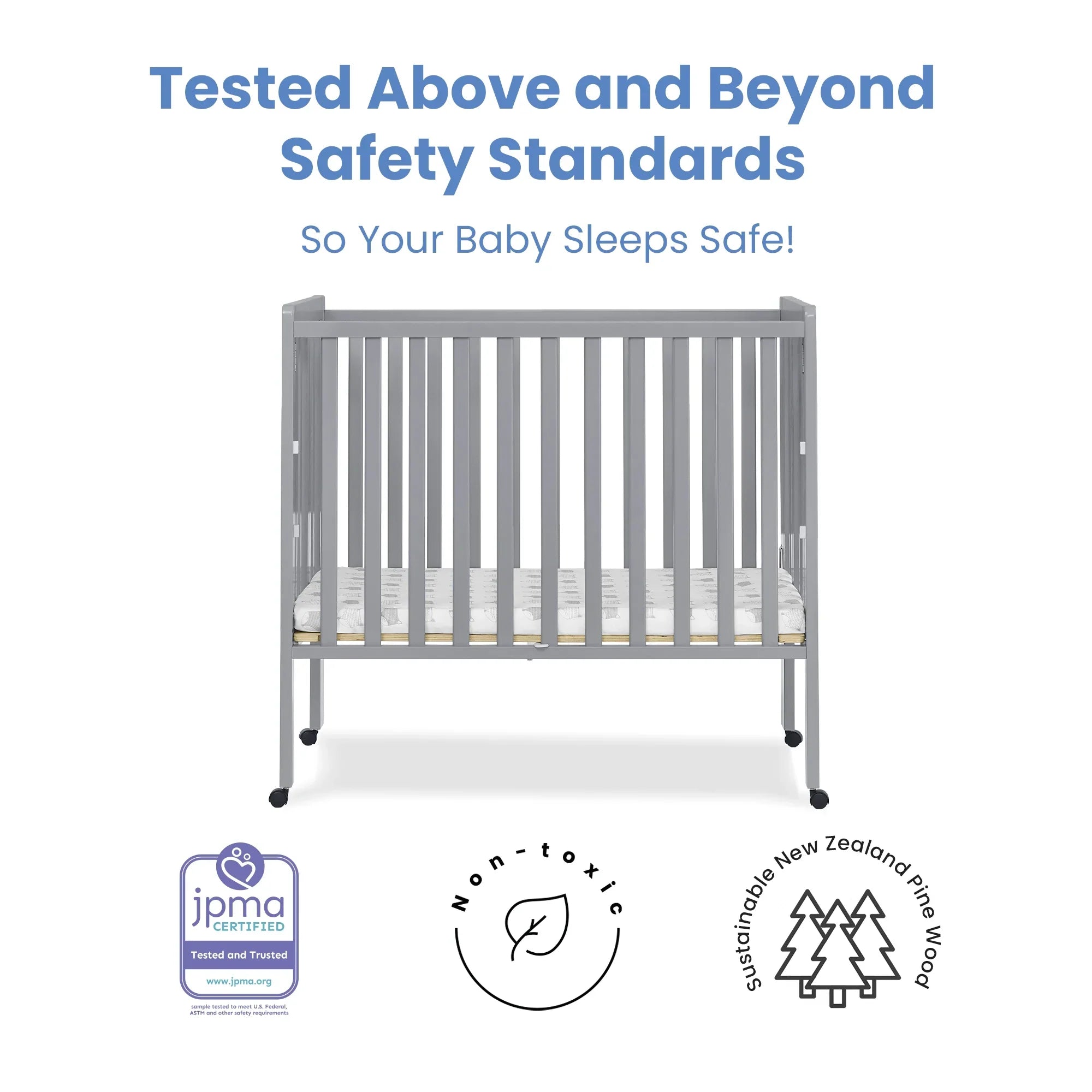 2026 New Delta Children Lee Portable Folding Mini Crib with 1.5-Inch Mattress - Greenguard Gold Certified, Bianca White - Image 23