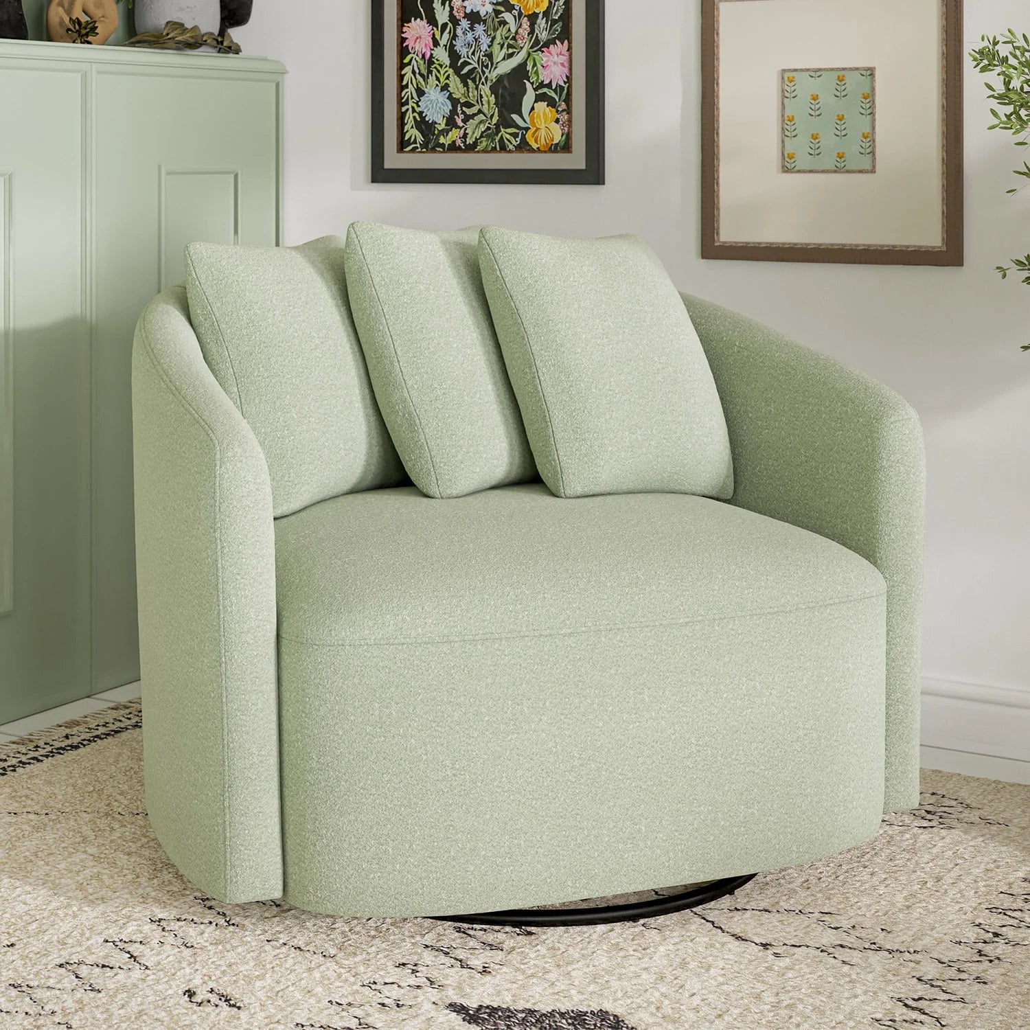 2026 New Beautiful Drew Accent Chair by Drew Barrymore, Cream Boucle - Image 44