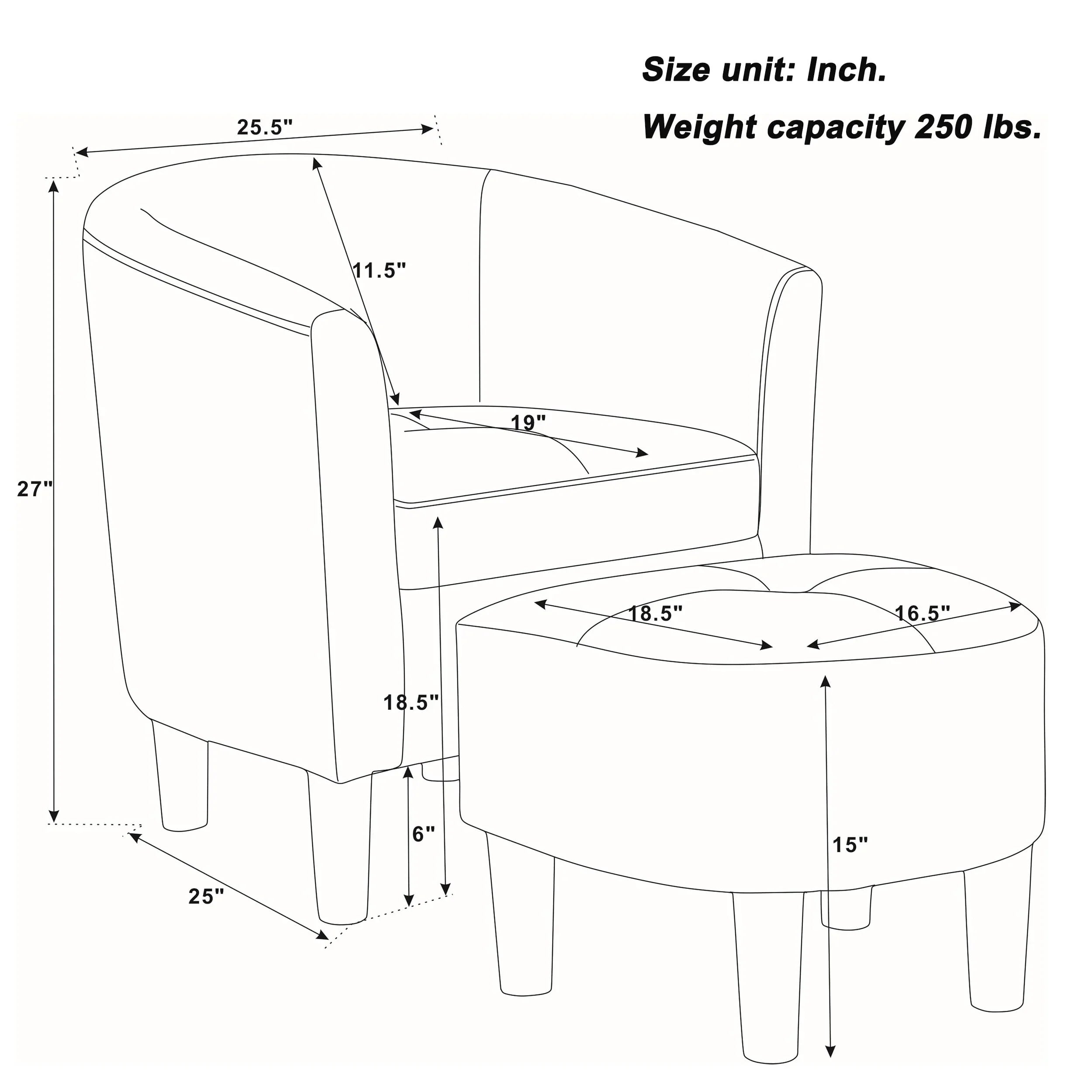 2026 New Bonzy Home Velvet Accent Chair with Ottoman for Living Room,Beige - Image 26