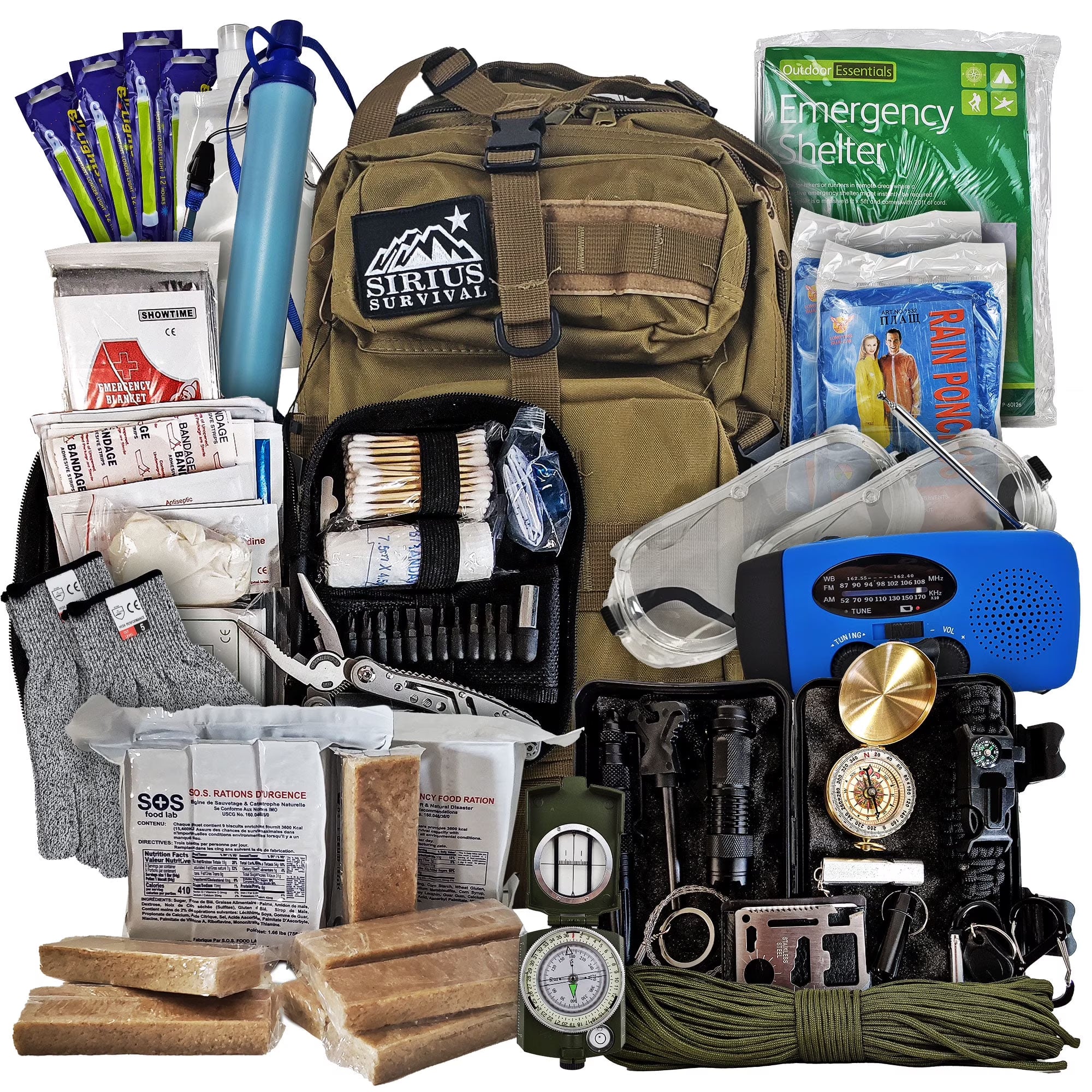 2026 New Vital 72 Hour Emergency Survival Kit for Family - Bug Out Bag for Hurricanes, Floods, Tornadoes or Other Disasters - 72 Hour Kit of Food & Water for 2 Per Bag - Image 4