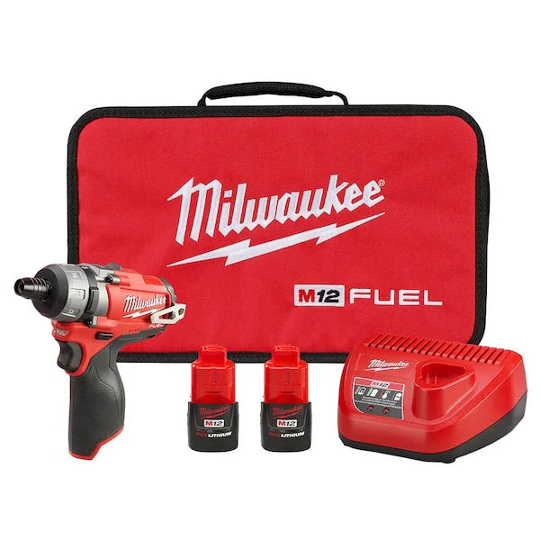2026 New M12 FUEL 12V Lithium-Ion Brushless Cordless 1/4 in. Hex 2-Speed Screwdriver Kit W/(2) 2.0h Batteries & Bag