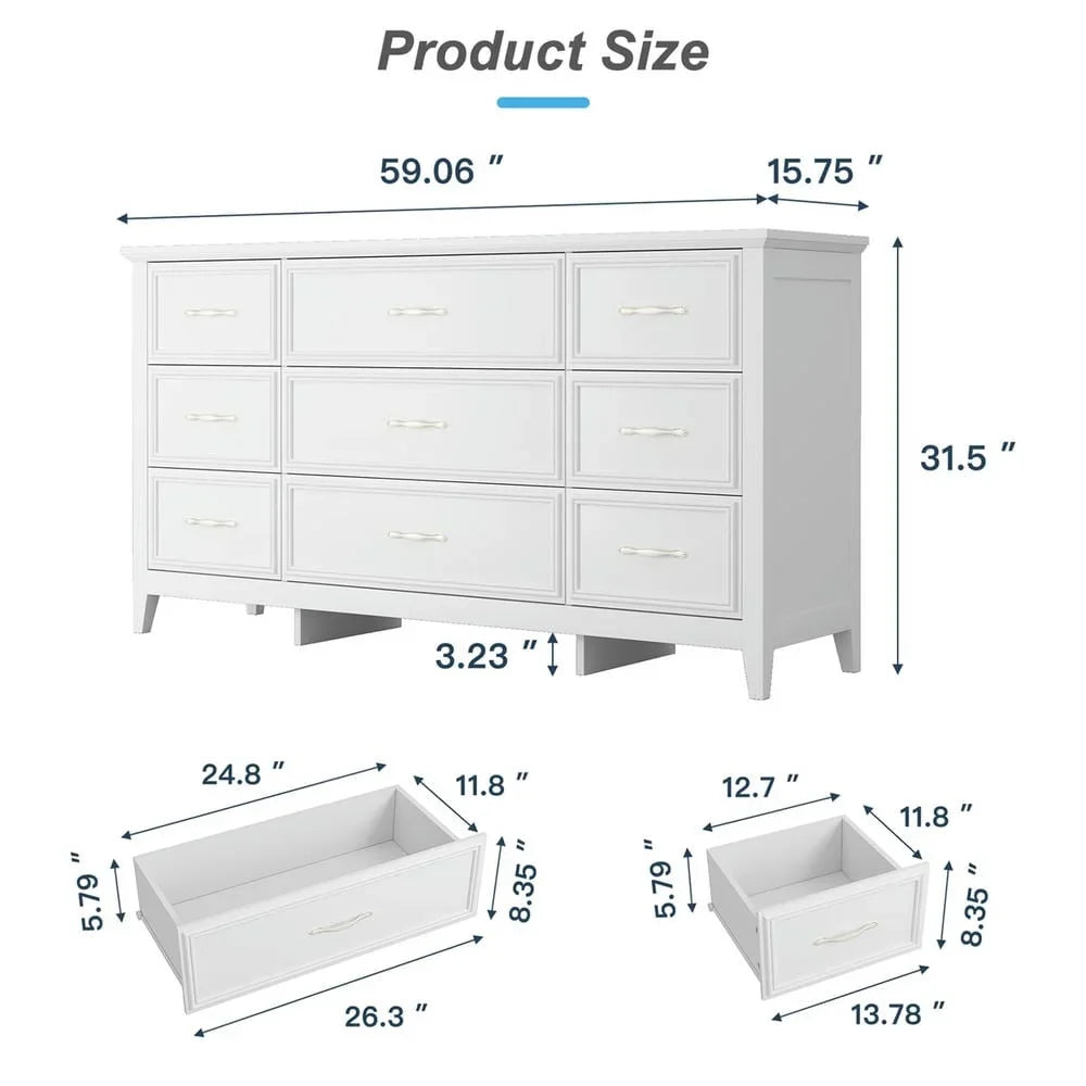 2026 New Kadyn Modern 6 Drawer Dresser Wood Cabinet,Dresser for Bedroom, Kitchen Storage Cabinet with Drawers, Chest of Drawers(Black) - Image 73
