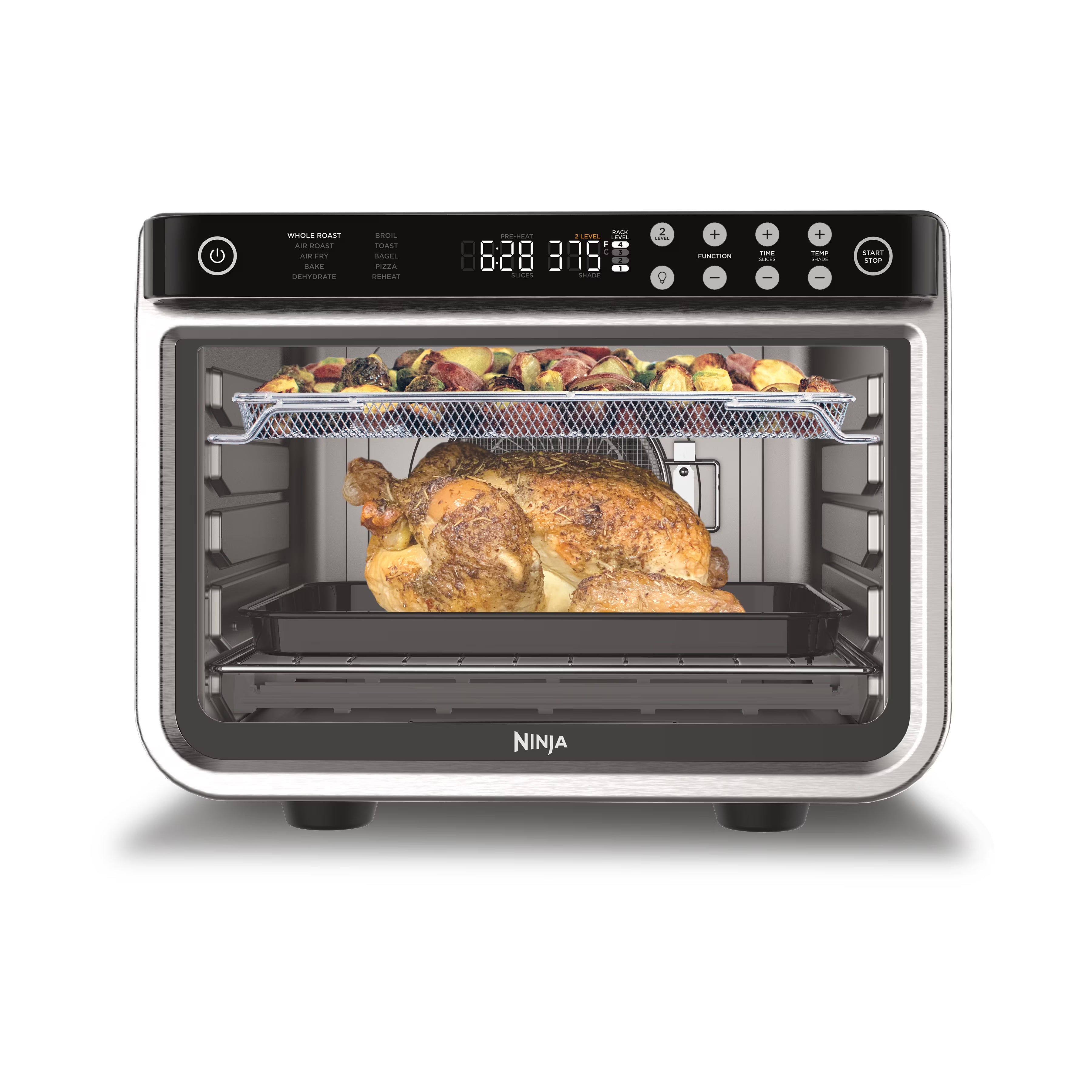 2026 New Ninja DT201 Foodi 10-in-1 XL Pro Air Fry Oven, Large Countertop Convection Oven, Digital Toaster Oven, Dehydrate, Reheat, 1800 Watts, Stainless