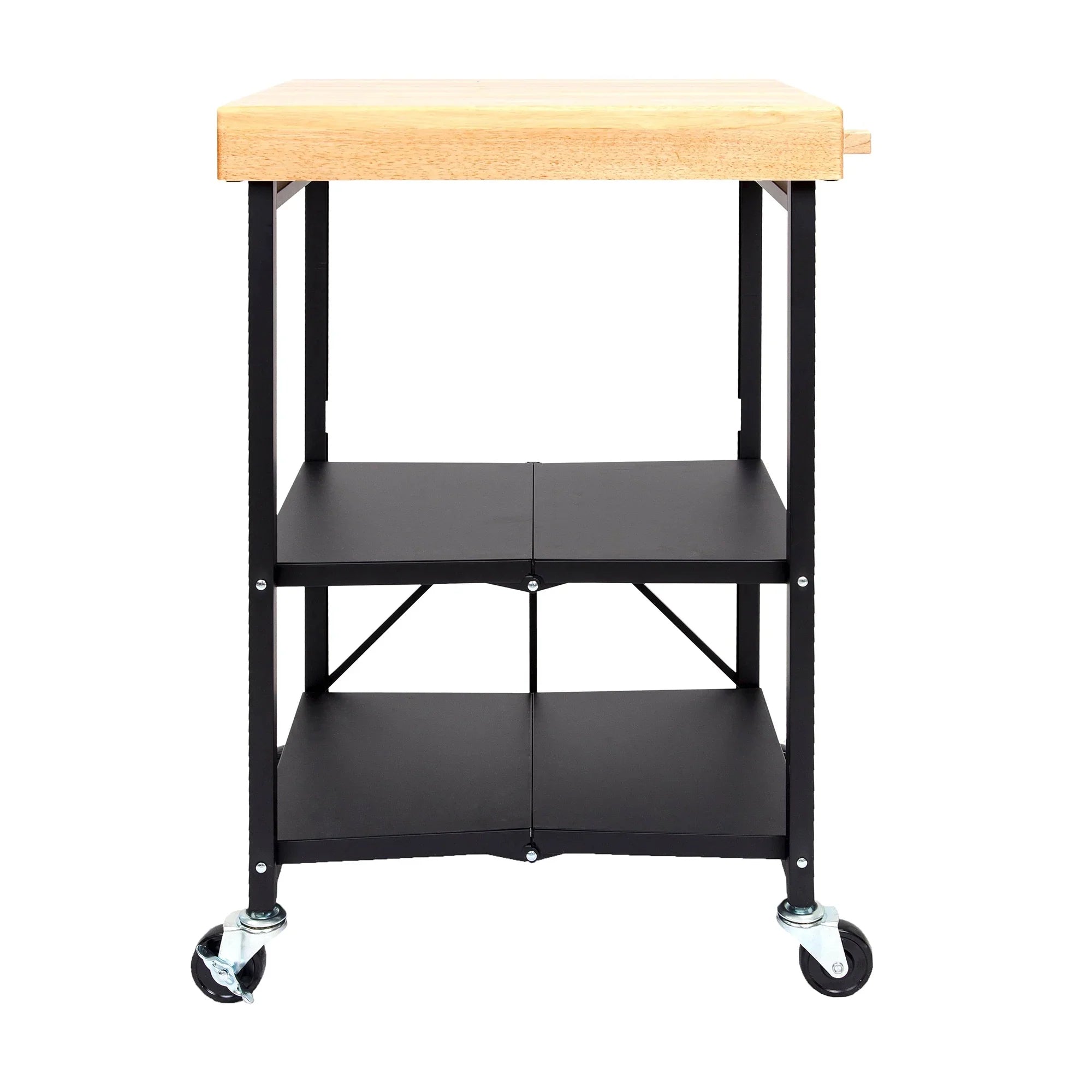2026 New Origami Foldable Wheeled Portable Solid Wood Top Kitchen Island Bar Cart - Image 18