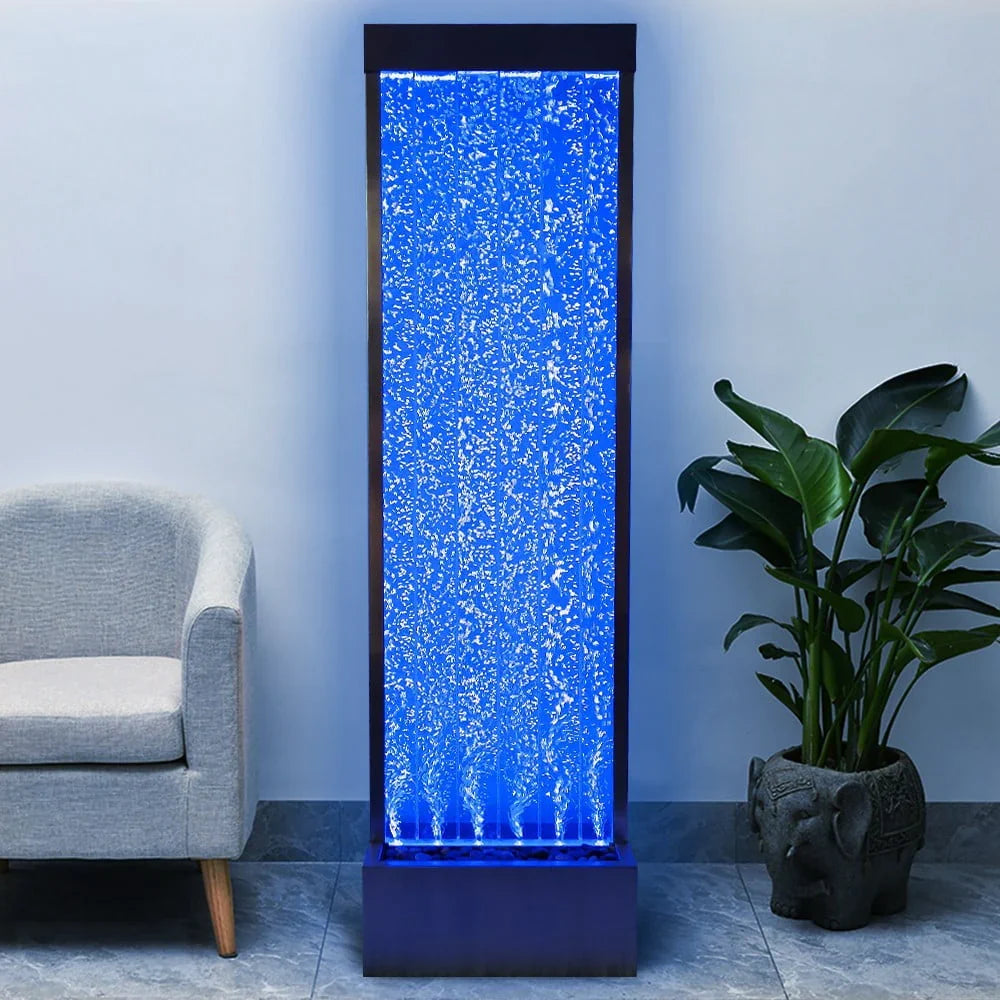 2026 New 72'' Acrylic Bubble Fountain, Standing Bubble Panel, Color Lights/Remote Ctrl - Image 5