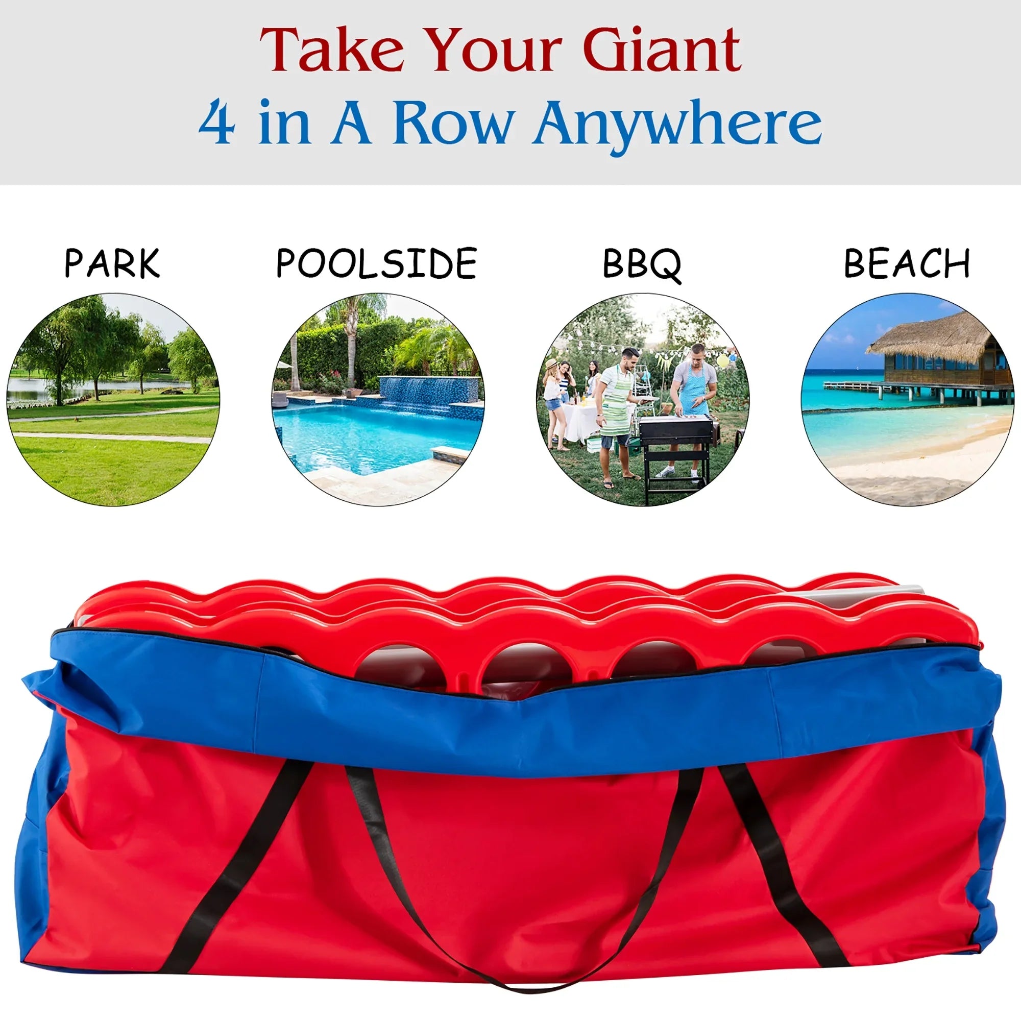 2026 New Costway Giant 4 in A Row Jumbo 4-to-Score Game Set W/Storage Carrying Bag for Kids Adult - Image 10