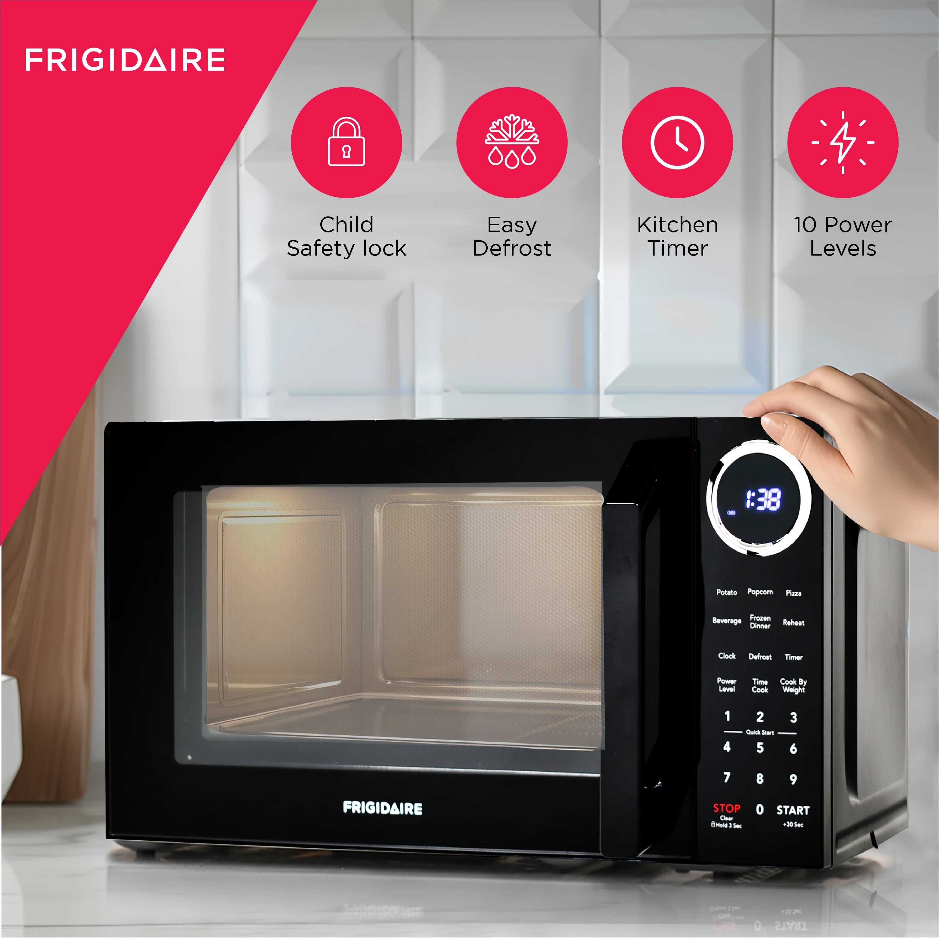 2026 New Frigidaire 0.9 cu ft Countertop Microwave Ovens in Black, EMW953 - Image 7