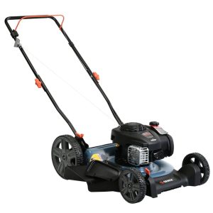 2026 New SENIX Gas Lawn Mower, 21-Inch, 125 cc 4-Cycle Briggs & Stratton Engine, 2-In-1 Push Lawnmower, 6-Position Height Adjustment with 11-Inch Rear Wheels, LSPG-M4, Blue