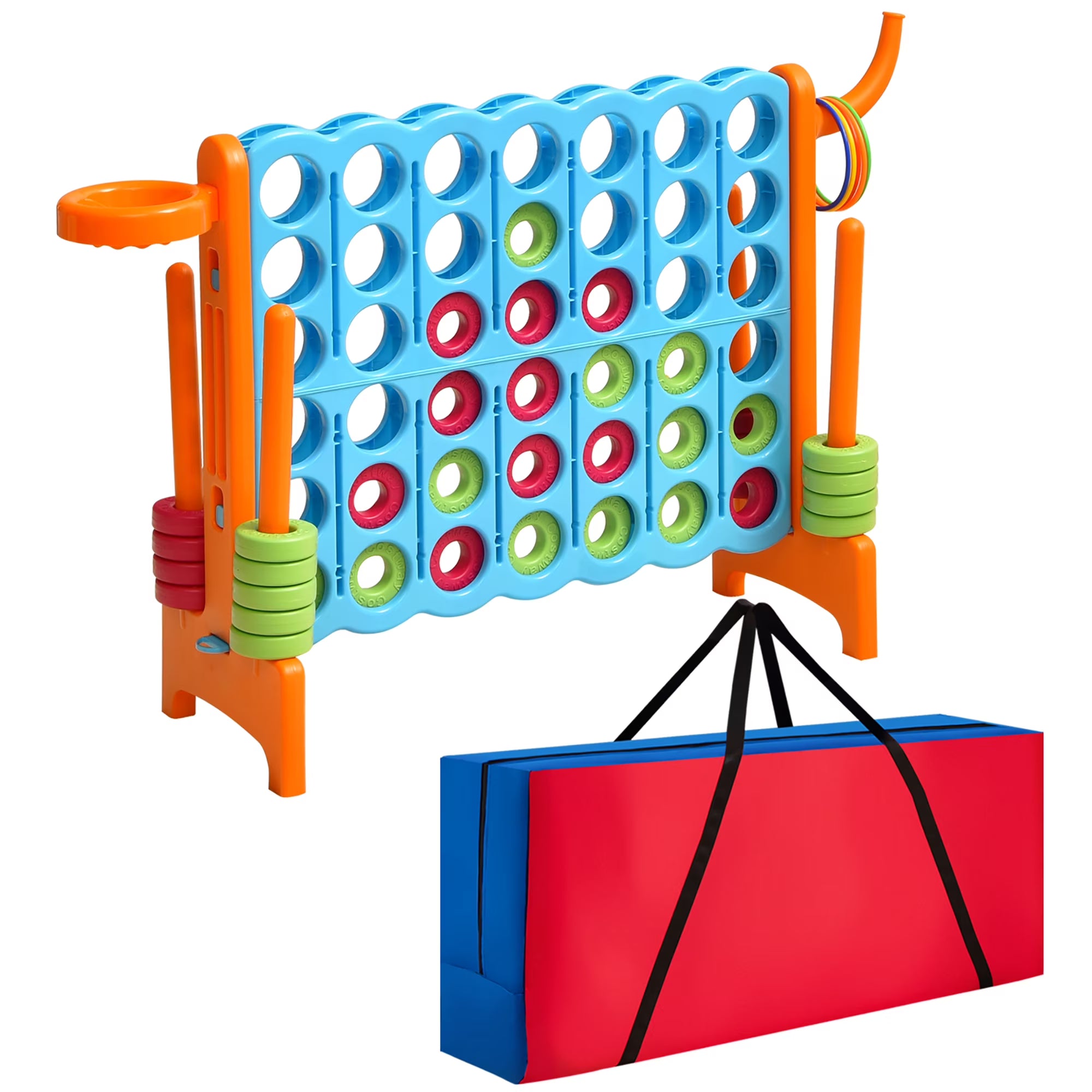 2026 New Costway Giant 4 in A Row Jumbo 4-to-Score Game Set W/Storage Carrying Bag for Kids Adult - Image 3