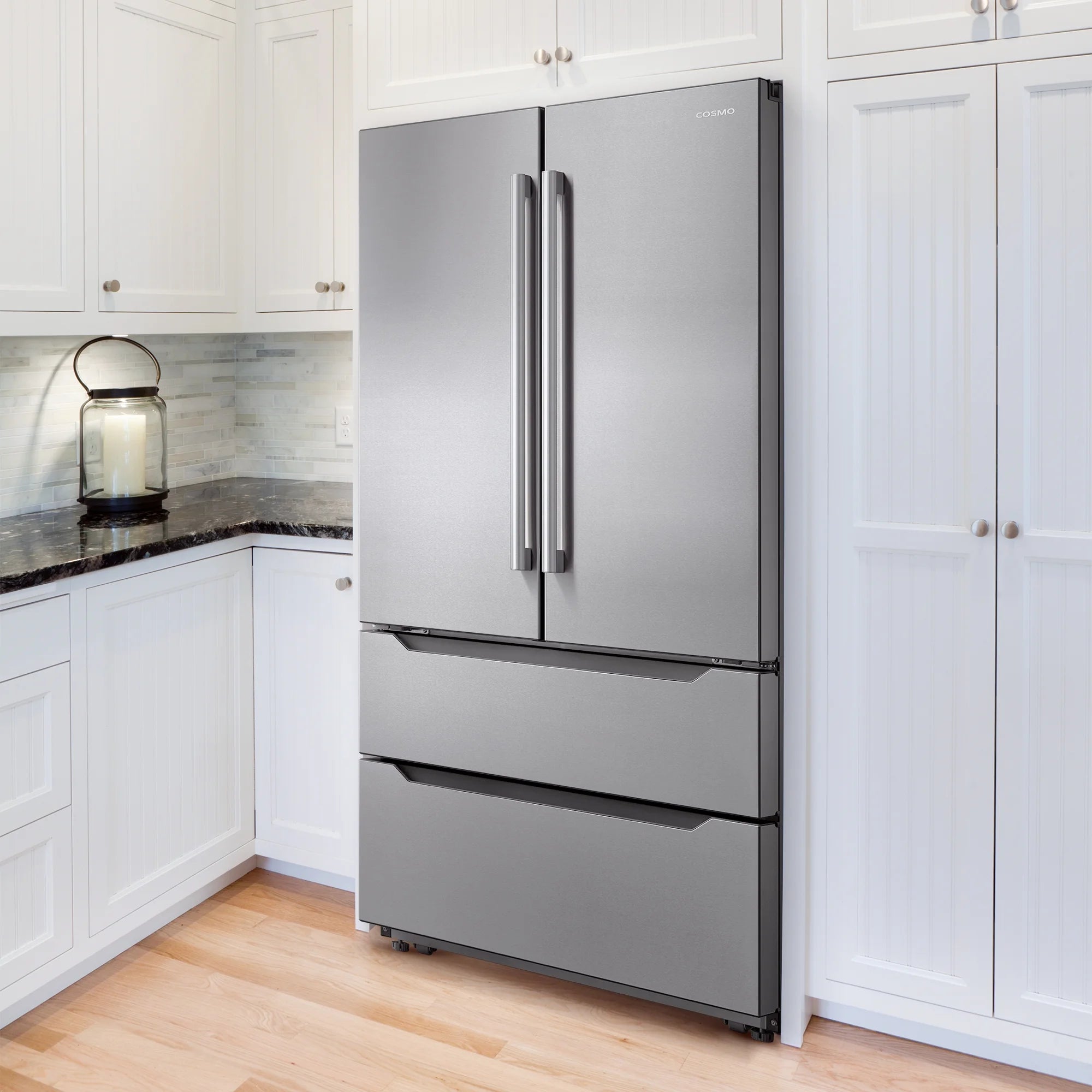 2026 New Cosmo 4 Piece Kitchen Appliance Package with 30" Freestanding Electric Range 30" Under Cabinet Range Hood 24" Built-in Integrated Dishwasher & French Door Refrigerator Kitchen Appliance Bundles - Image 11