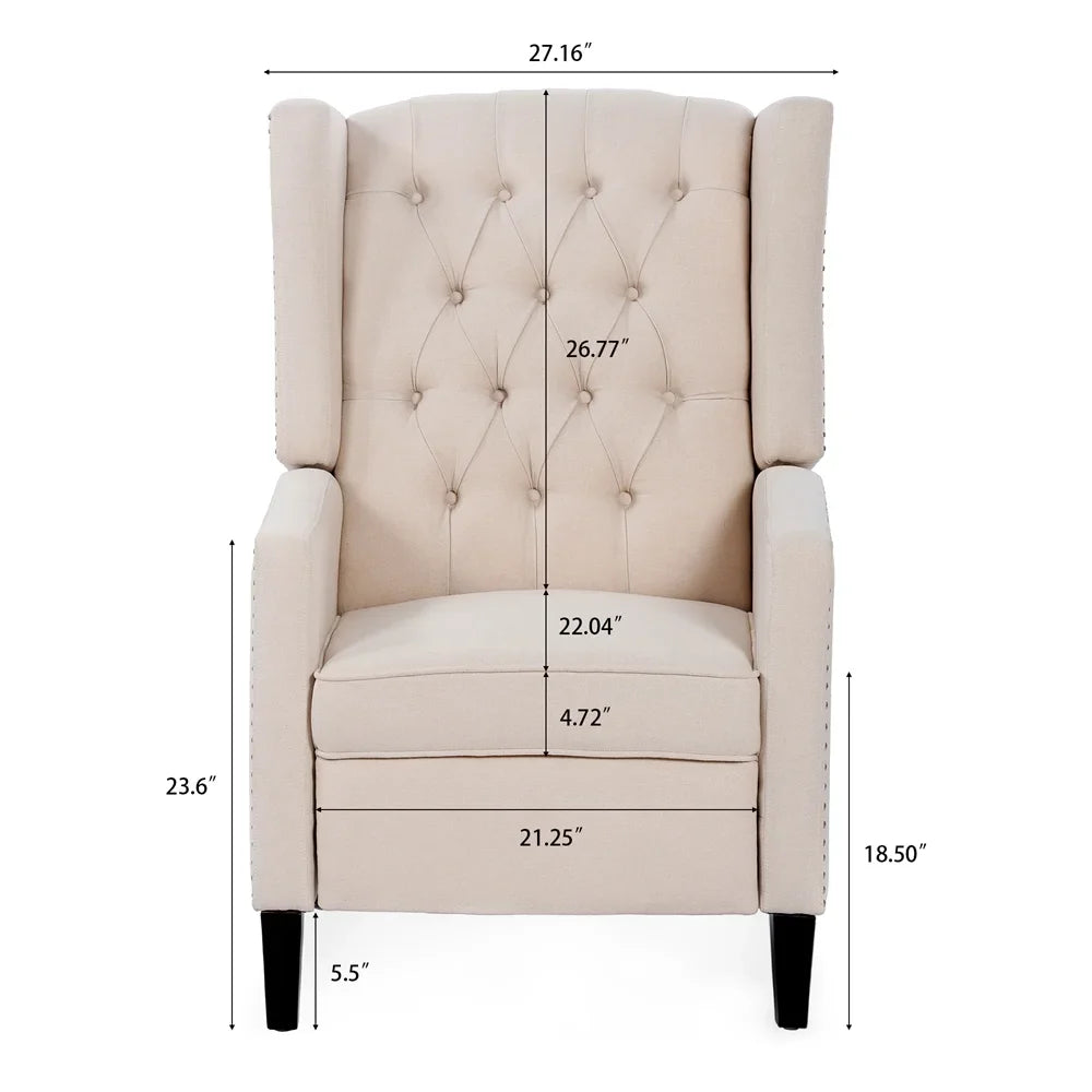 2026 New Triple Tree Modern Fabric Foam Wood Solid Print Nailhead Trim Accent Chair, Beige - Image 10