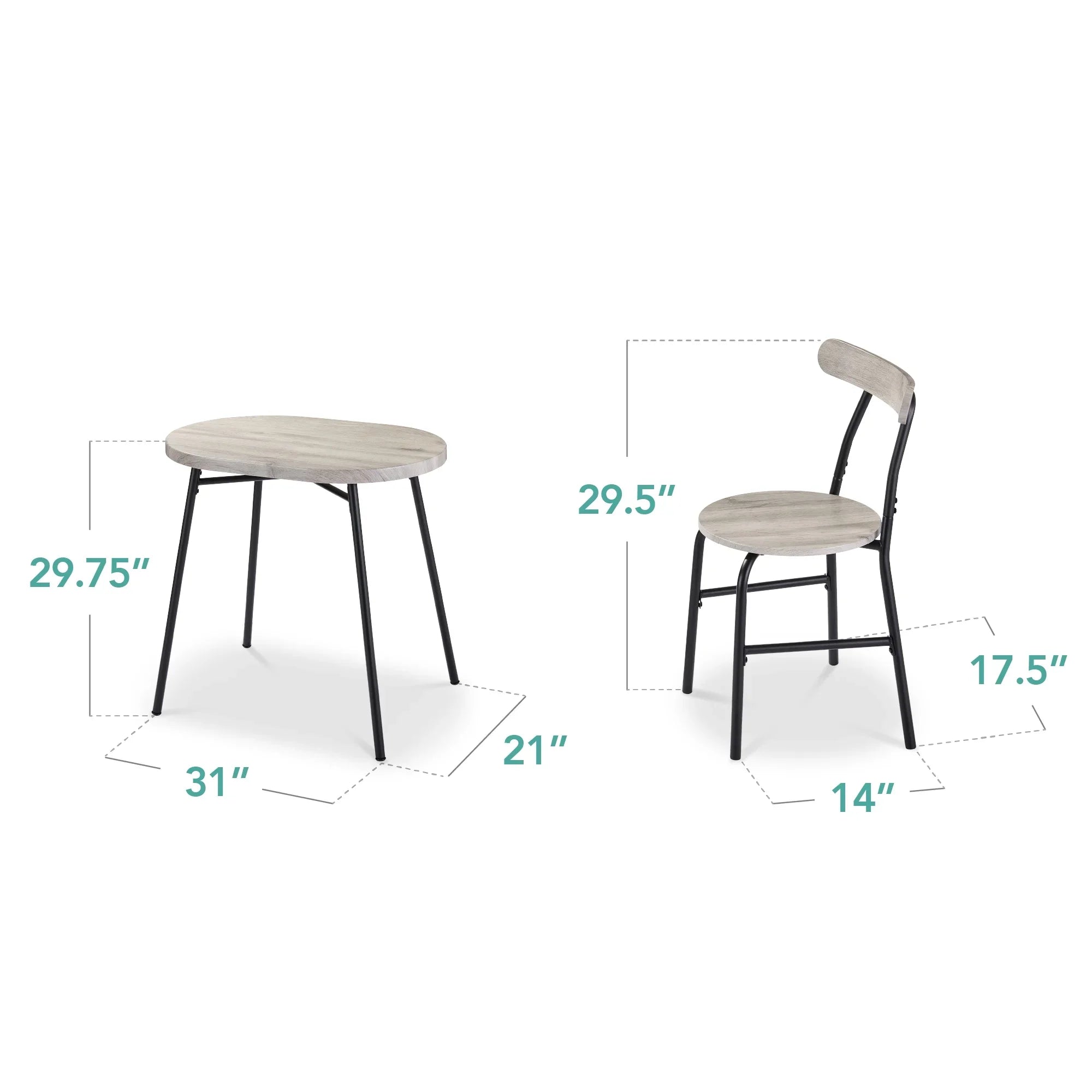 2026 New Best Choice Products 3-Piece Modern Oval Dining Table Set, Small Kitchen Dinette w/ 2 Chairs - Black/Black - Image 22