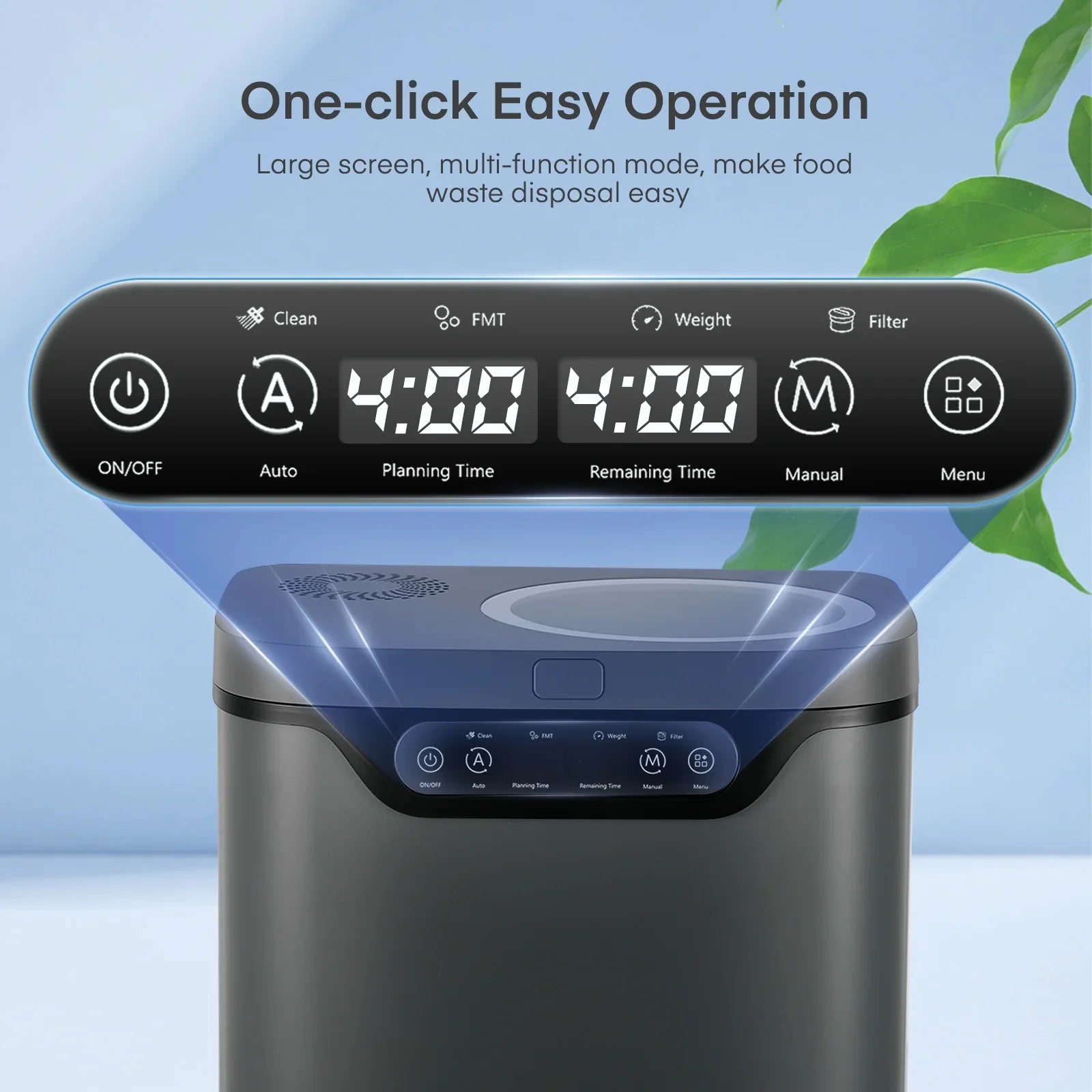 2026 New 4L Electric Composter for Kitchen, Countertop Compost Bin Indoor with Visible Window, LED Display - Image 4