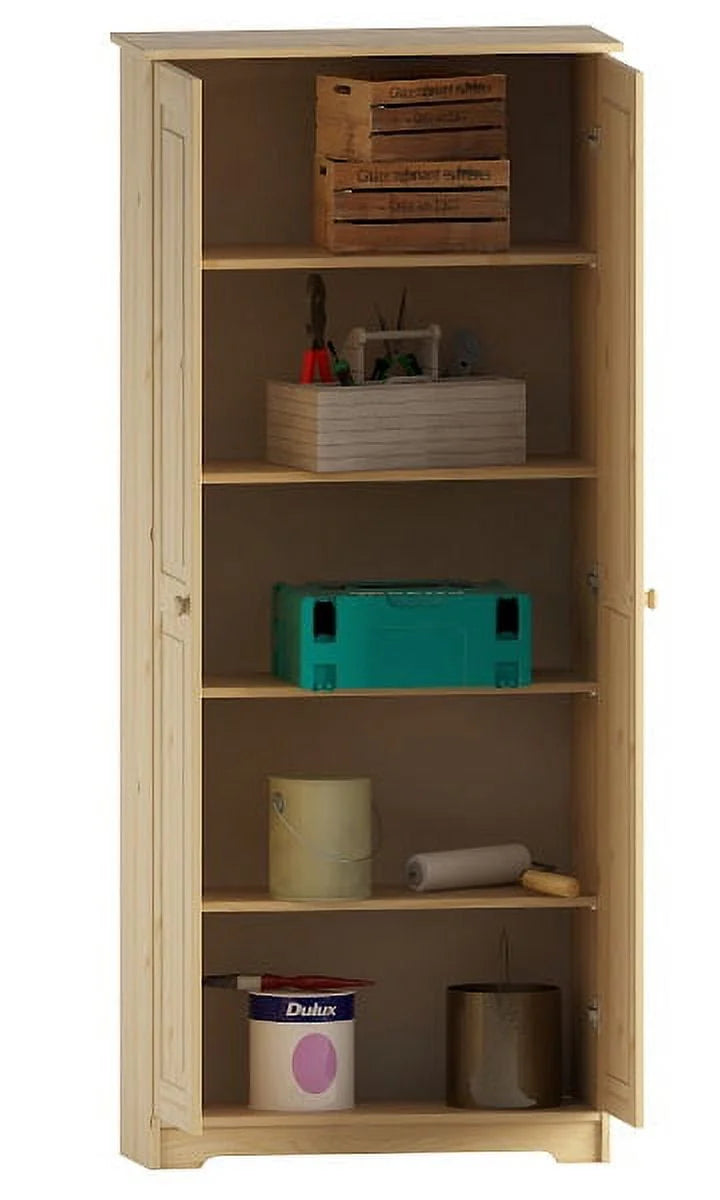 2026 New Solid Wood Pantry Storage Cabinet, Freestanding Kitchen Cupboard, Closet with Shelves - Image 5