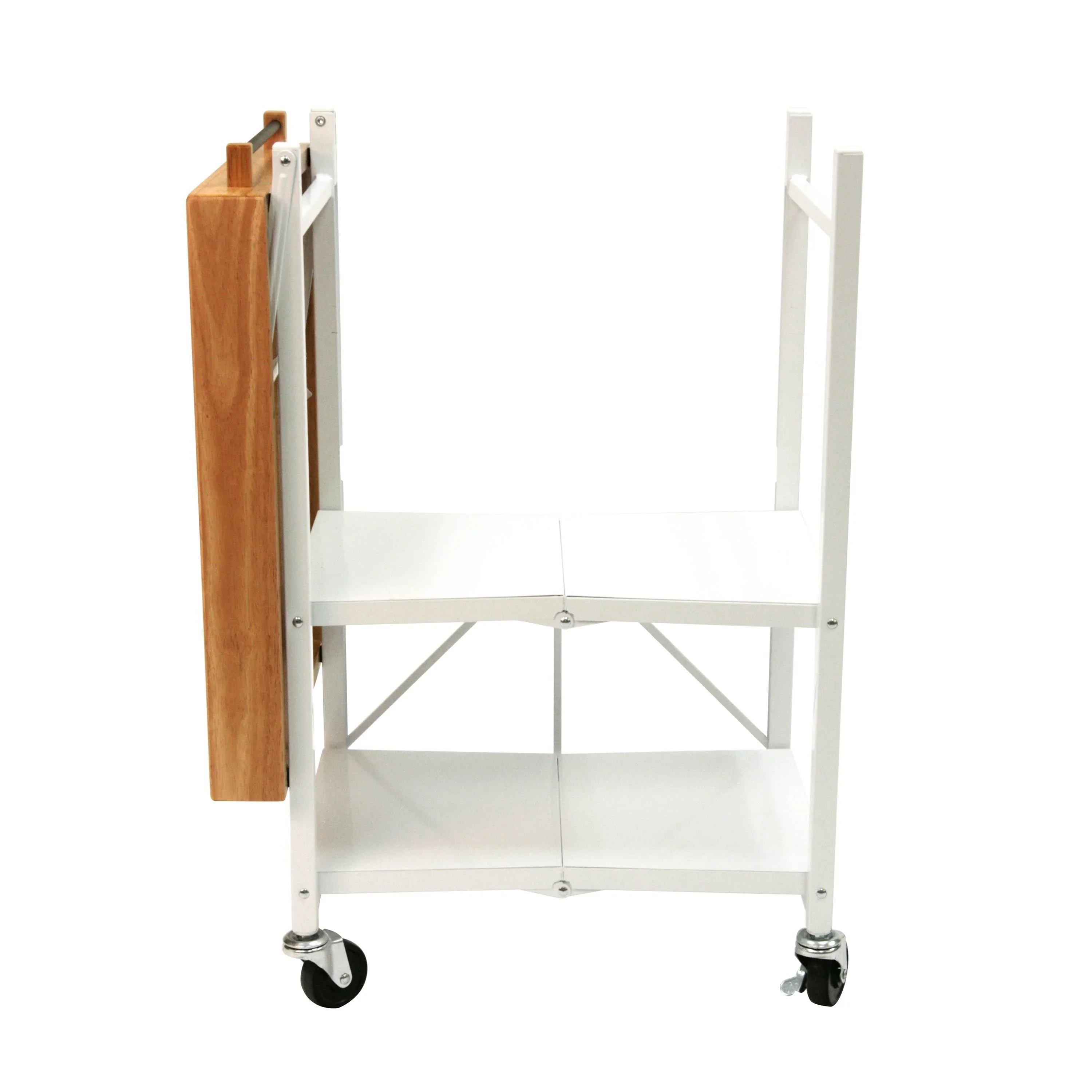 2026 New Origami Foldable Wheeled Portable Solid Wood Top Kitchen Island Bar Cart - Image 40