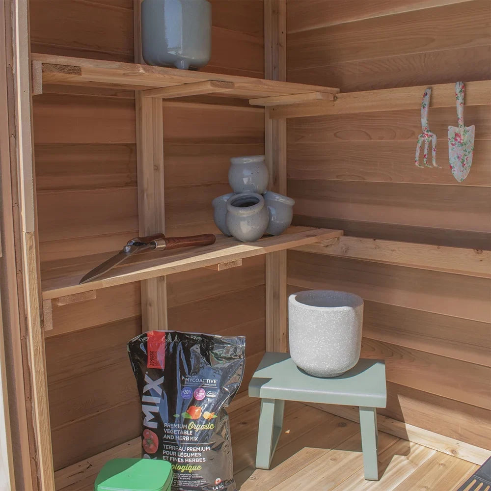 2026 New Outdoor Living Today 6x4 Western Red Cedar Space Master Shed Double Door with Cedar Roof - Image 3