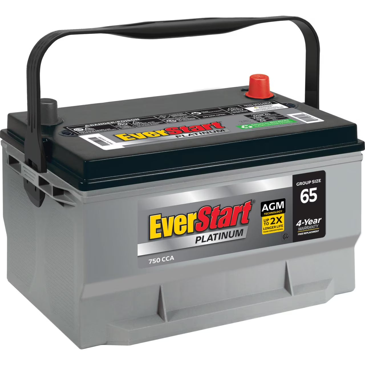 2026 New EverStart Platinum BOXED AGM Battery, Group Size 65 12 Volt, 750 CCA