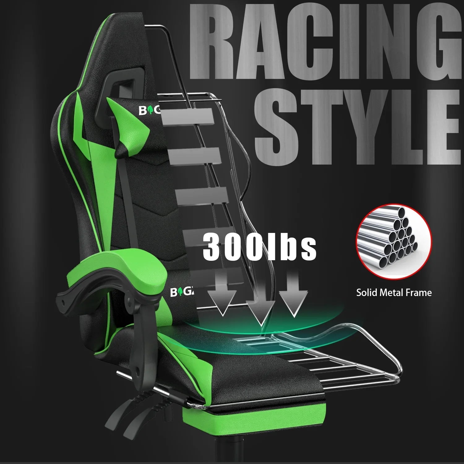 2026 New Bigzzia Gaming Chair Office Chair, Ergonomic Game Chair with Height Adjustable Headrest and Lumbar Support for Adults Teens, Black & White - Image 93