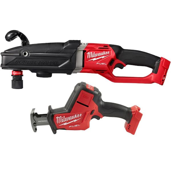 2026 New M18 FUEL 18-Volt Lithium-Ion Brushless Cordless GEN 2 SUPER HAWG 7/16 in. Right Angle Drill with M18 FUEL Hackzall