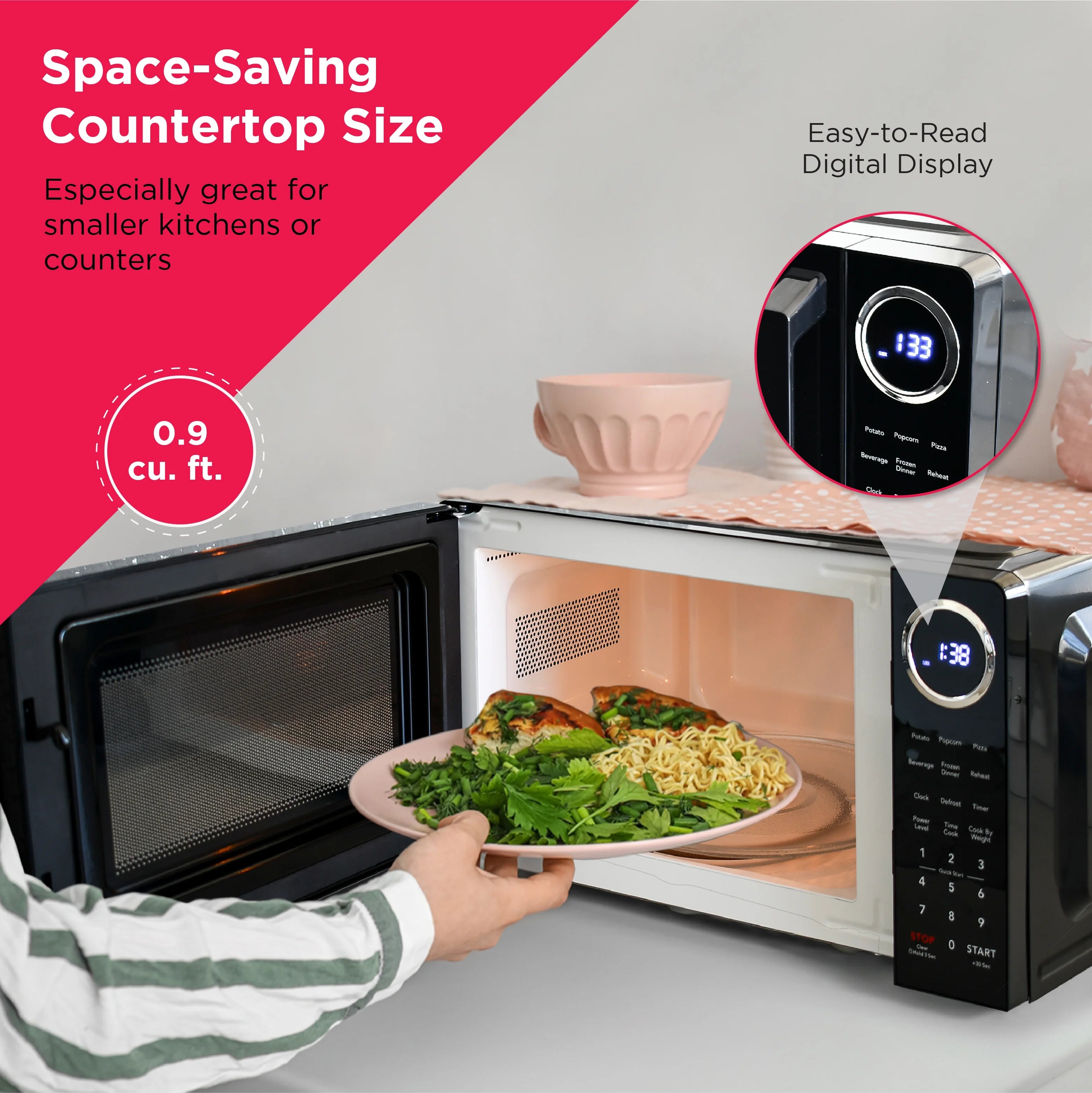 2026 New Frigidaire 0.9 cu ft Countertop Microwave Ovens in Black, EMW953 - Image 6
