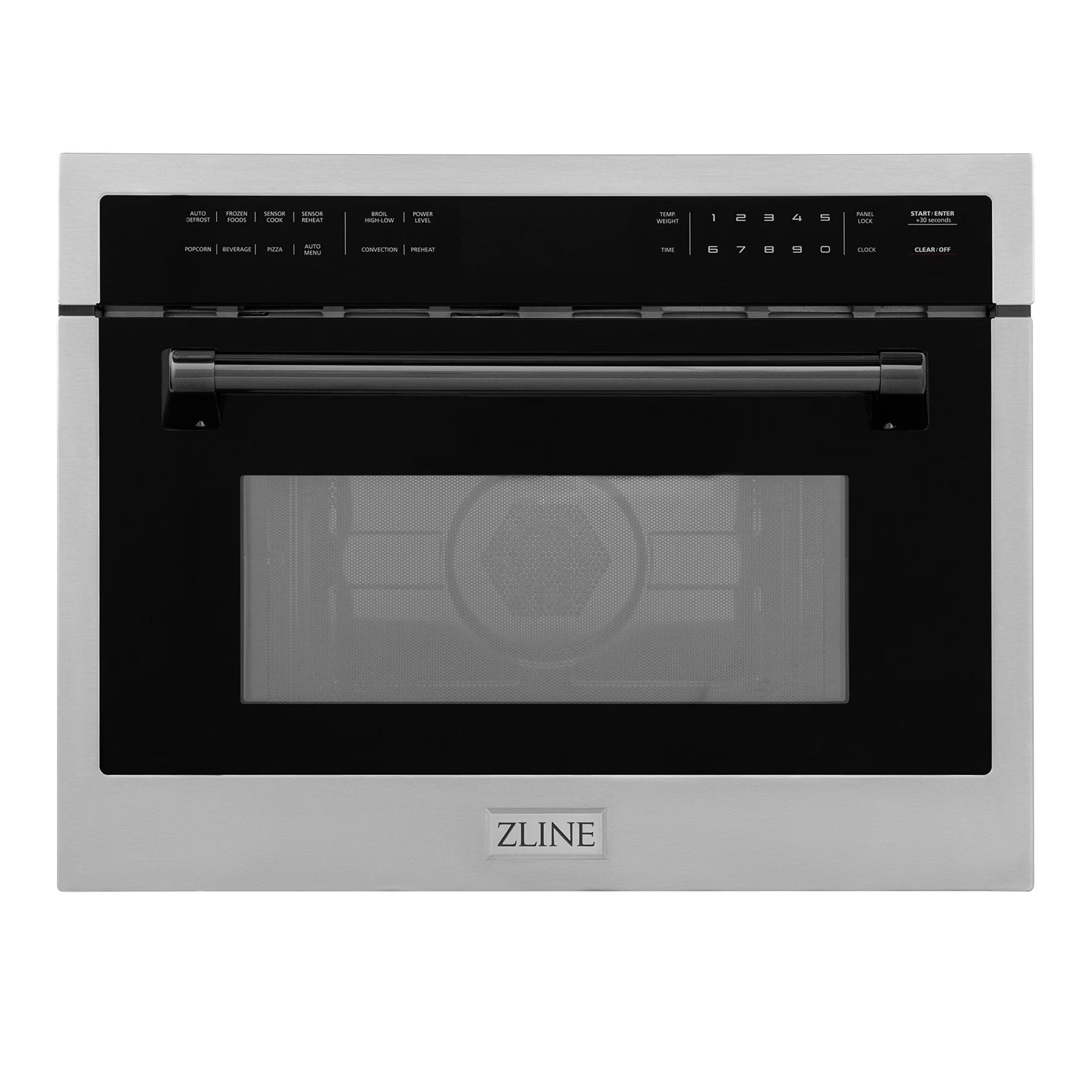 2026 New ZLINE Autograph Edition 24" 1.6 cu ft. Built-in Convection Microwave Oven in Stainless Steel and Matte Black Accents