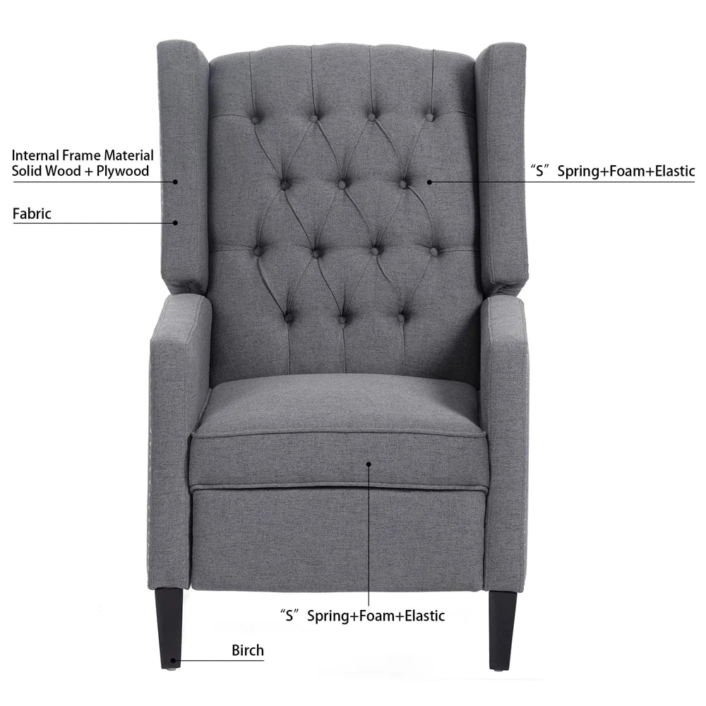 2026 New Triple Tree Modern Fabric Foam Wood Solid Print Nailhead Trim Accent Chair, Beige - Image 21