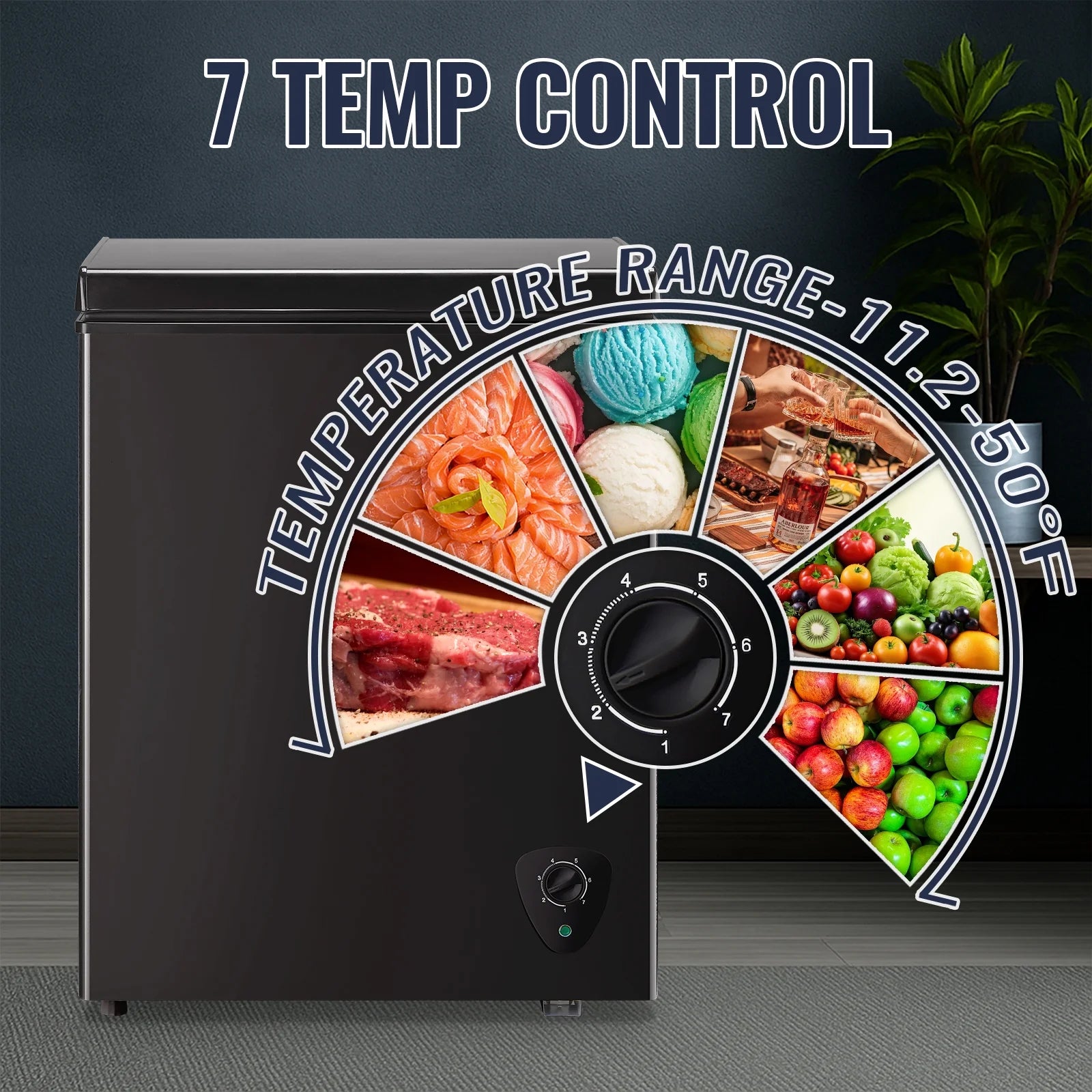 2026 New JIEJIA Compact Freezer 3.5 cu ft Environmental Chest Freezer, Mini Freezer with 7 Gear Adjustable Temperature, Removable Storage Basket, Energy Saving, White - Image 13