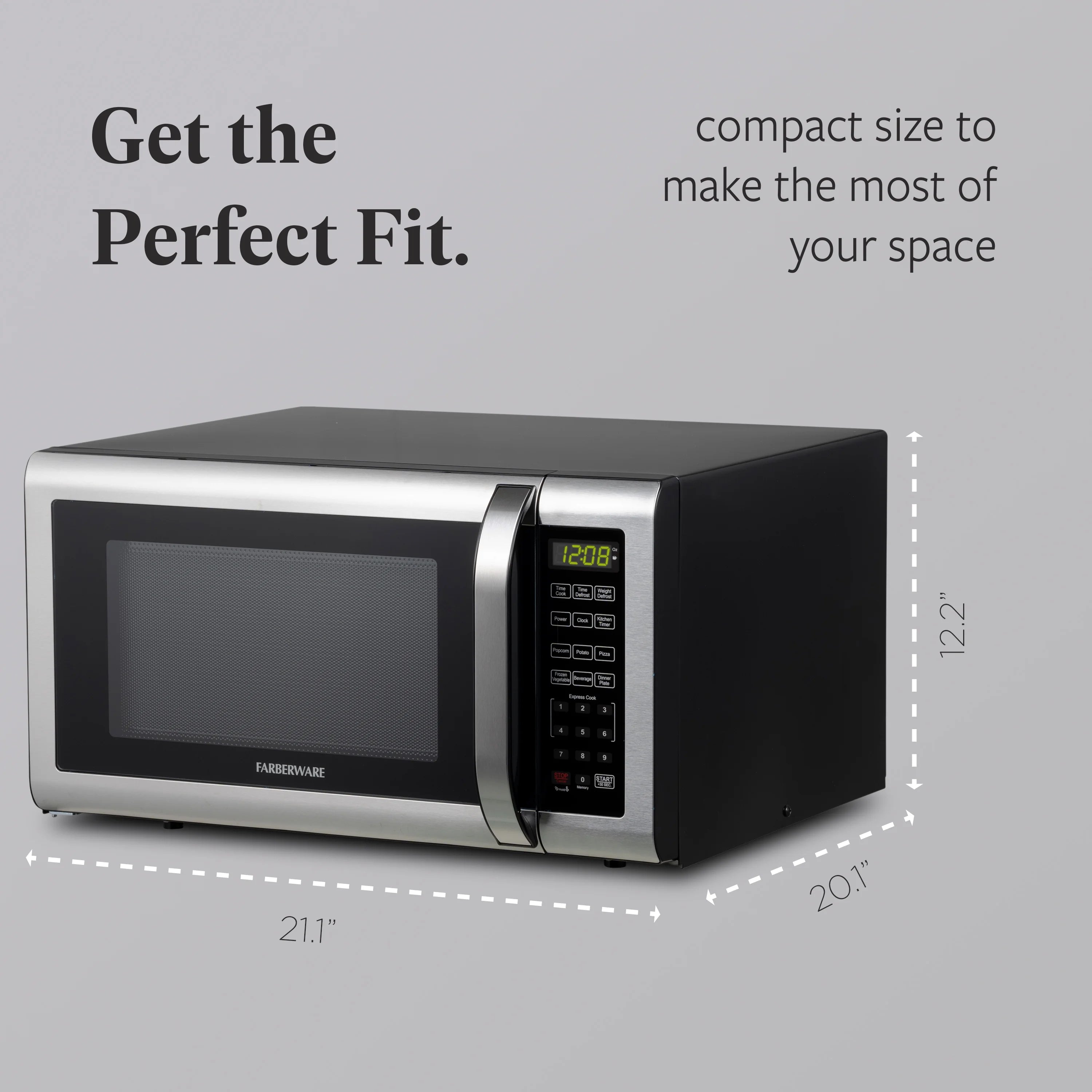 2026 New Farberware Countertop Microwave Ov 1100 Watts, 2.2 cu ft - Smart Sensor With LED Lighting and Child Lock - Perfect for Apartments and Dorms - Easy Clean Black Interior, Stainless Steel - Image 41