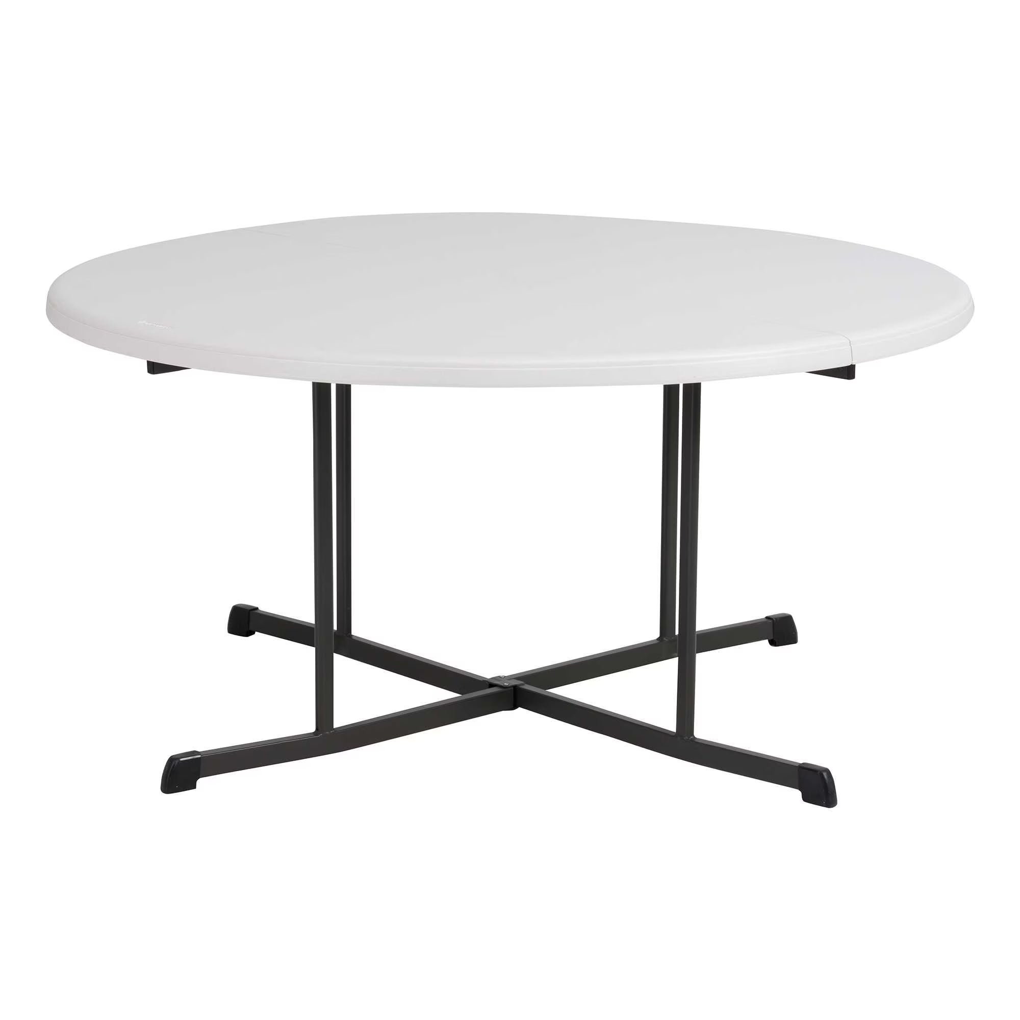 2026 New Lifetime 60" Centerfold Indoor/Outdoor Commercial Grade Folding Round Table, Almond 1 Piece 1 Count (80806)