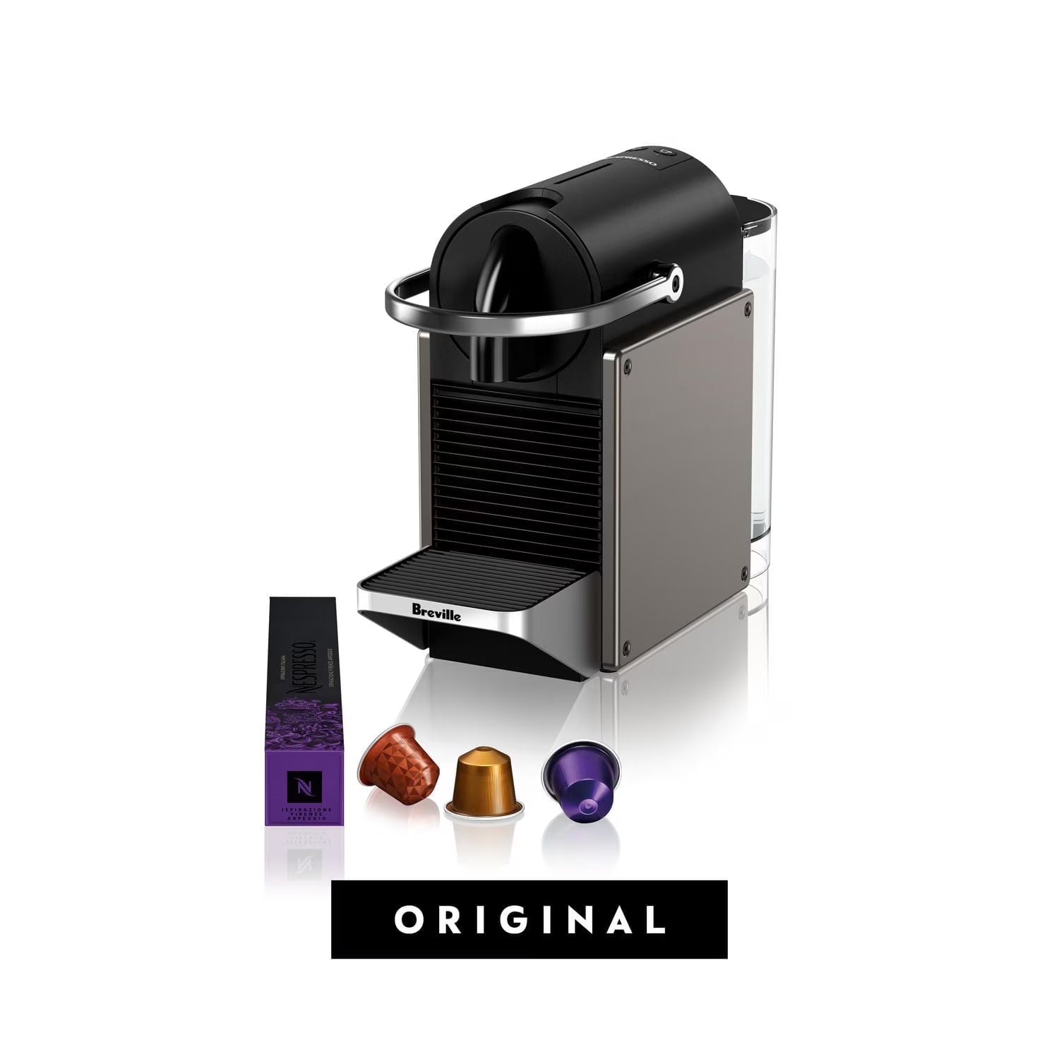 2026 New Nespresso Pixie Espresso Machine by Breville, Titan - BEC440TTN