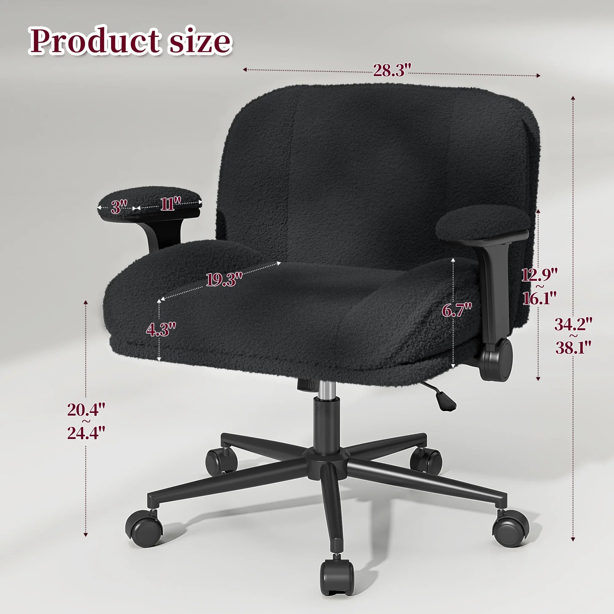 2026 New Romorgniz Criss Cross Chair with Adjustable Arms & Lumbar Support Office Chair with Reclining Back, Thick Cushion & Wheels for Office, Gaming, Reading, Vanity, Off-White - Image 21