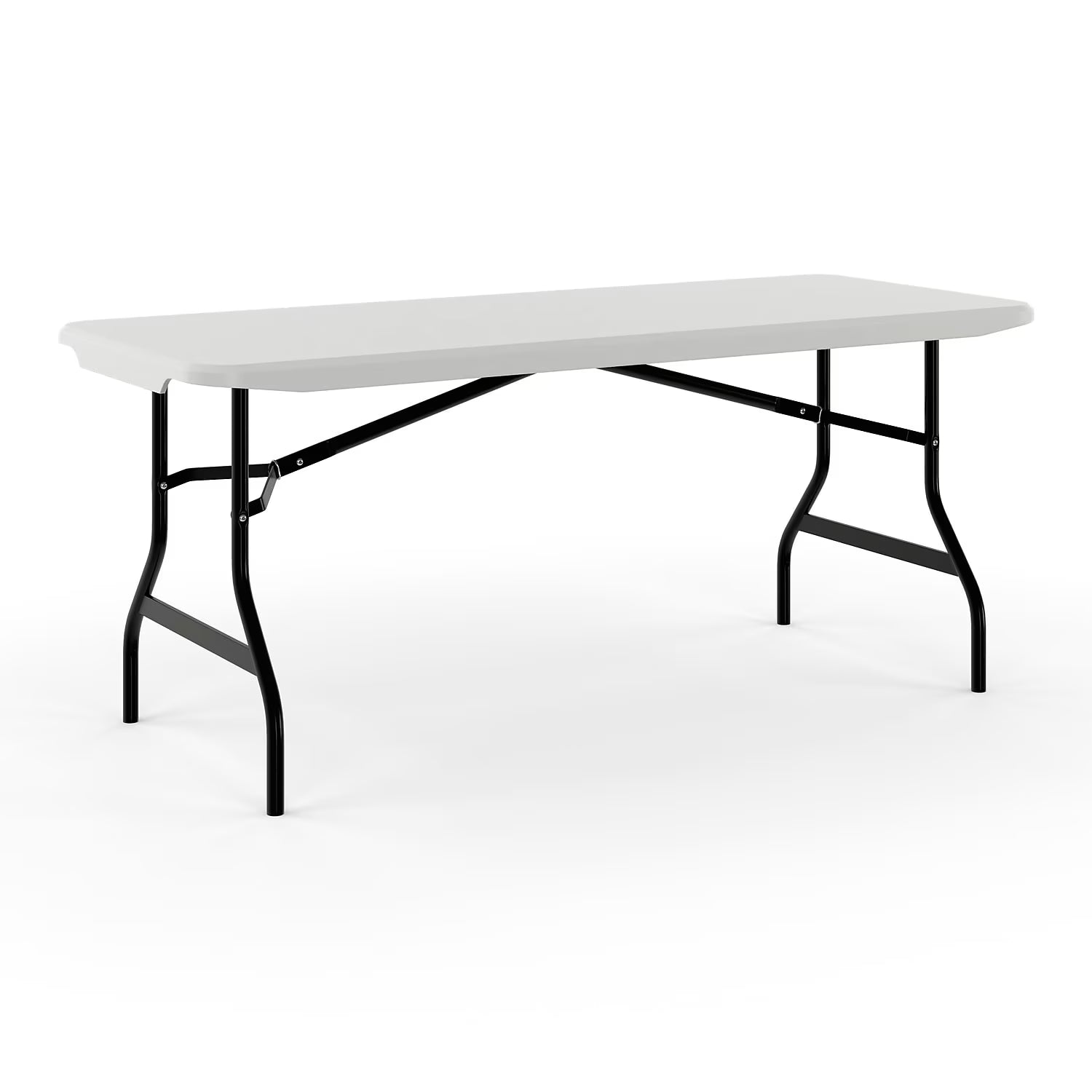 2026 New Staples 6' x 29.5" Heavy Duty Plastic Folding Table White Granite (62109)