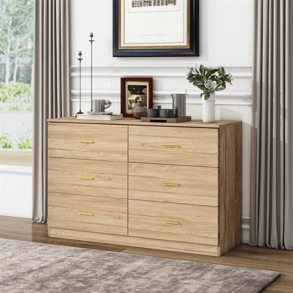 2026 New Kadyn Modern 6 Drawer Dresser Wood Cabinet,Dresser for Bedroom, Kitchen Storage Cabinet with Drawers, Chest of Drawers(Black) - Image 39