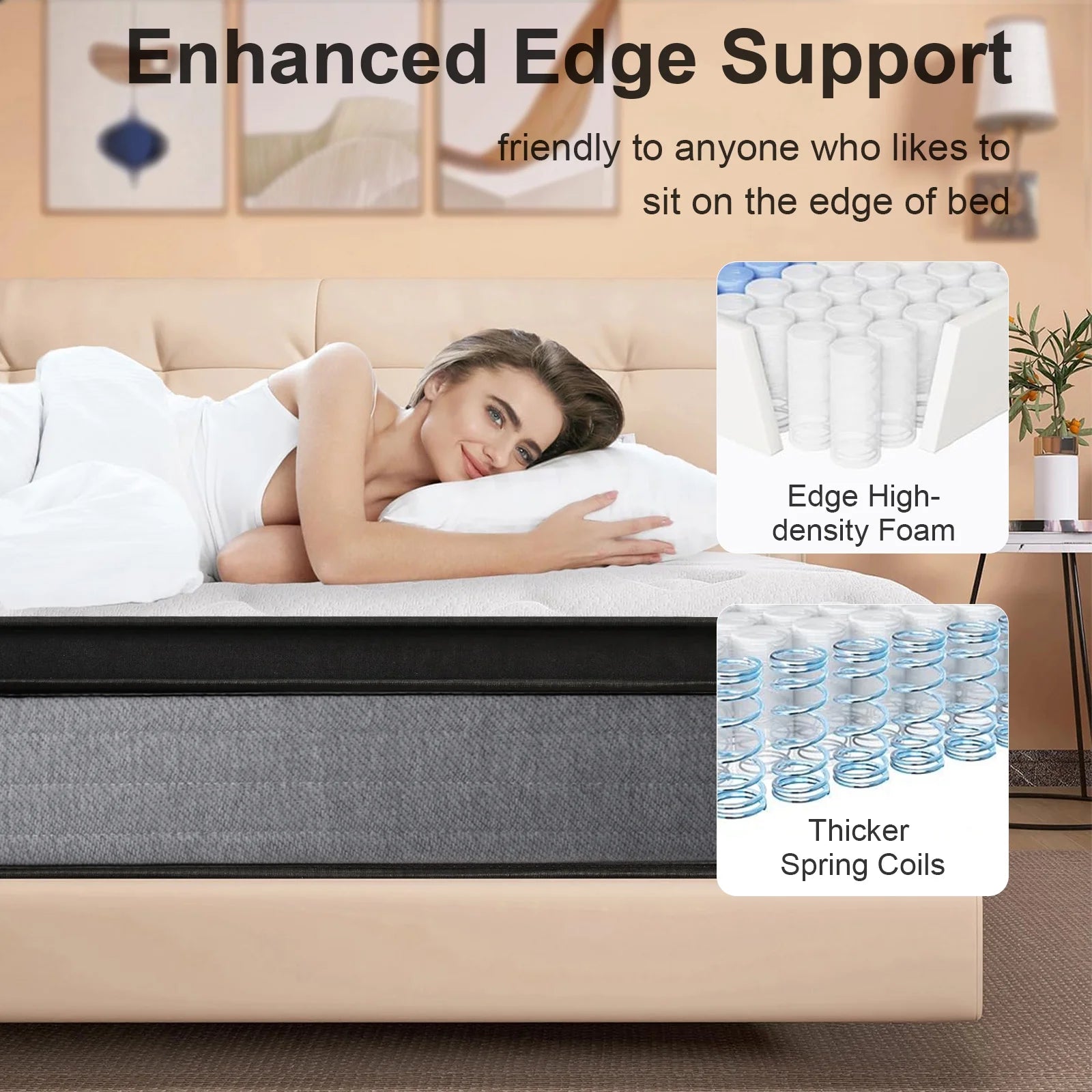 2026 New Full Mattress, 10 Inch Mattress Full Size, Individual Pocket Spring and Foam Mattress in a Box - Image 4